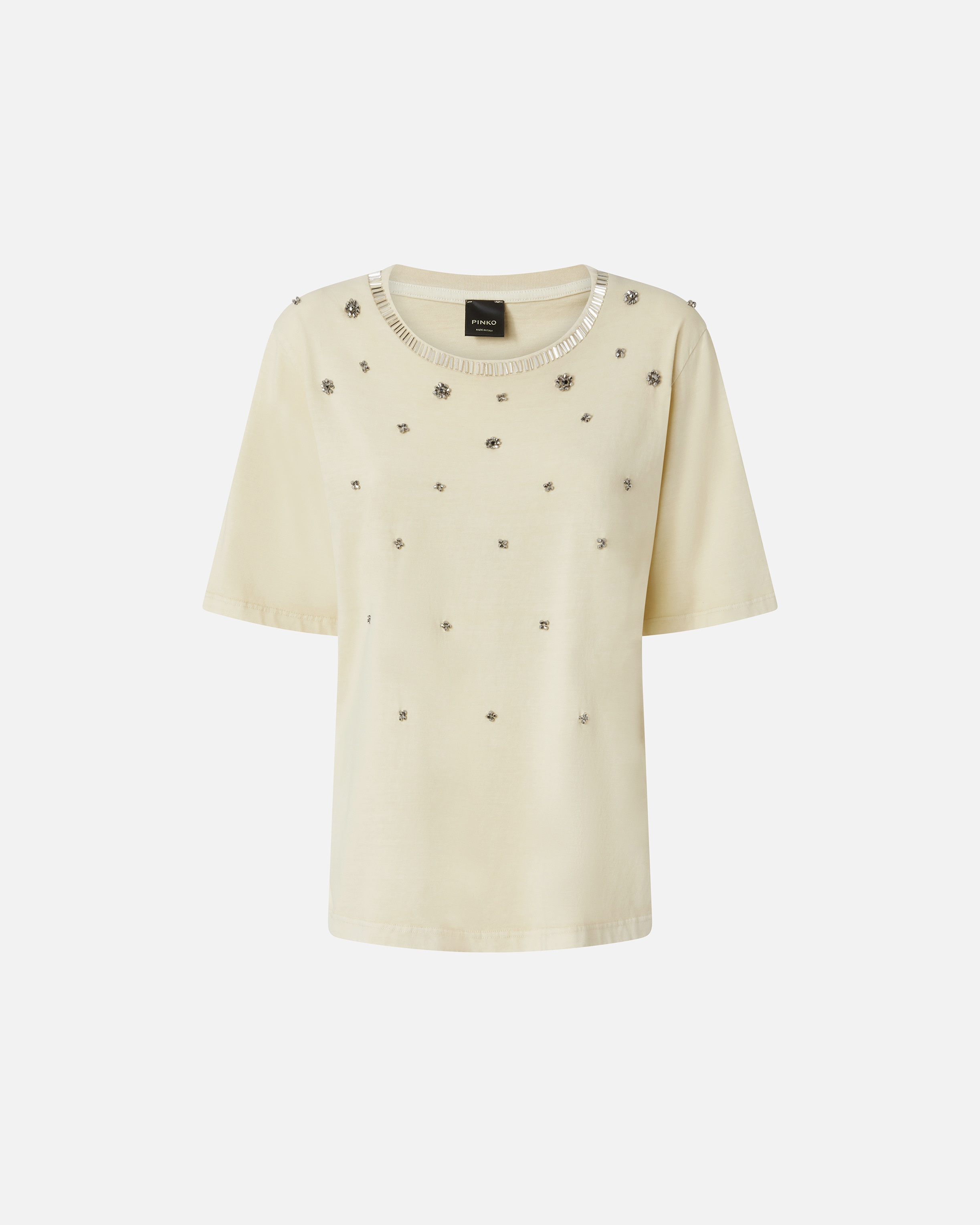 SHORT-SLEEVED T-SHIRT WITH JEWEL EMBROIDERY - 1