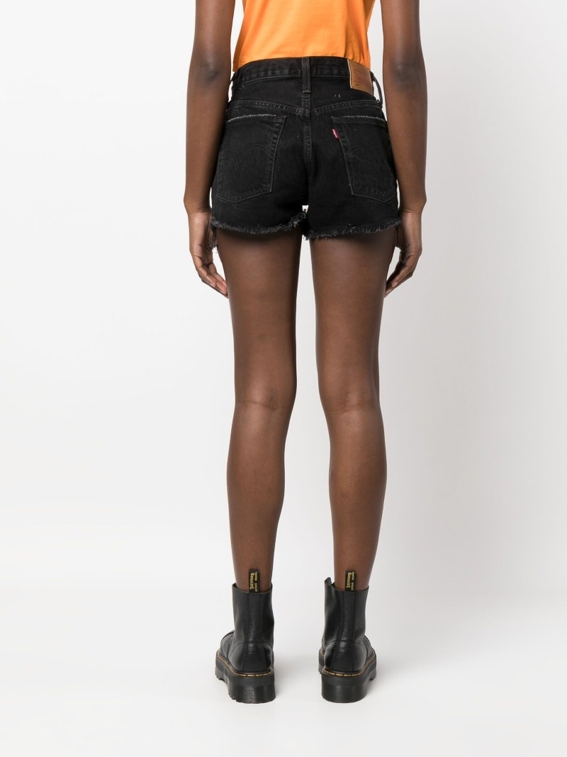 raw-cut denim shorts - 4