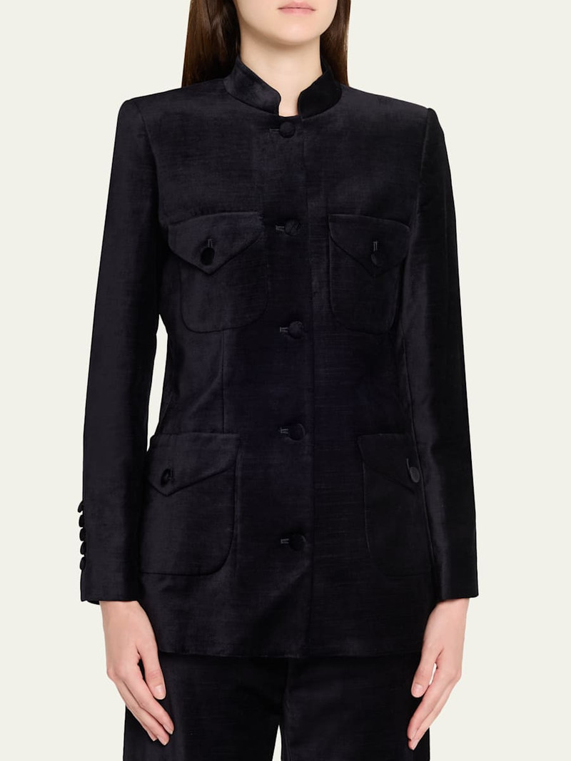 Raja Velvet Single-Breasted Jacket 4