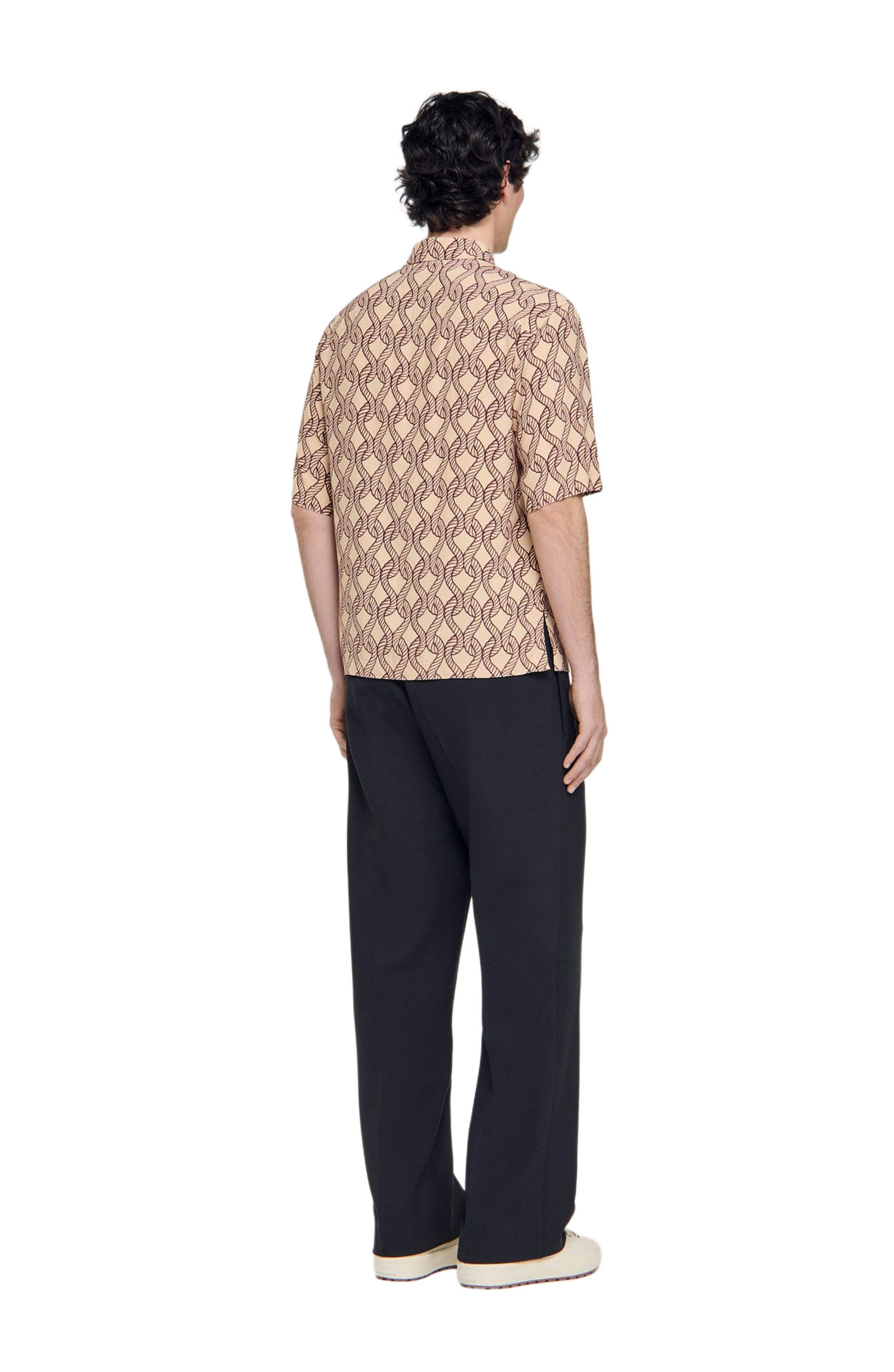 SANDRO Loose-fit rope print shirt in Butter Cream at Nordstrom - 2