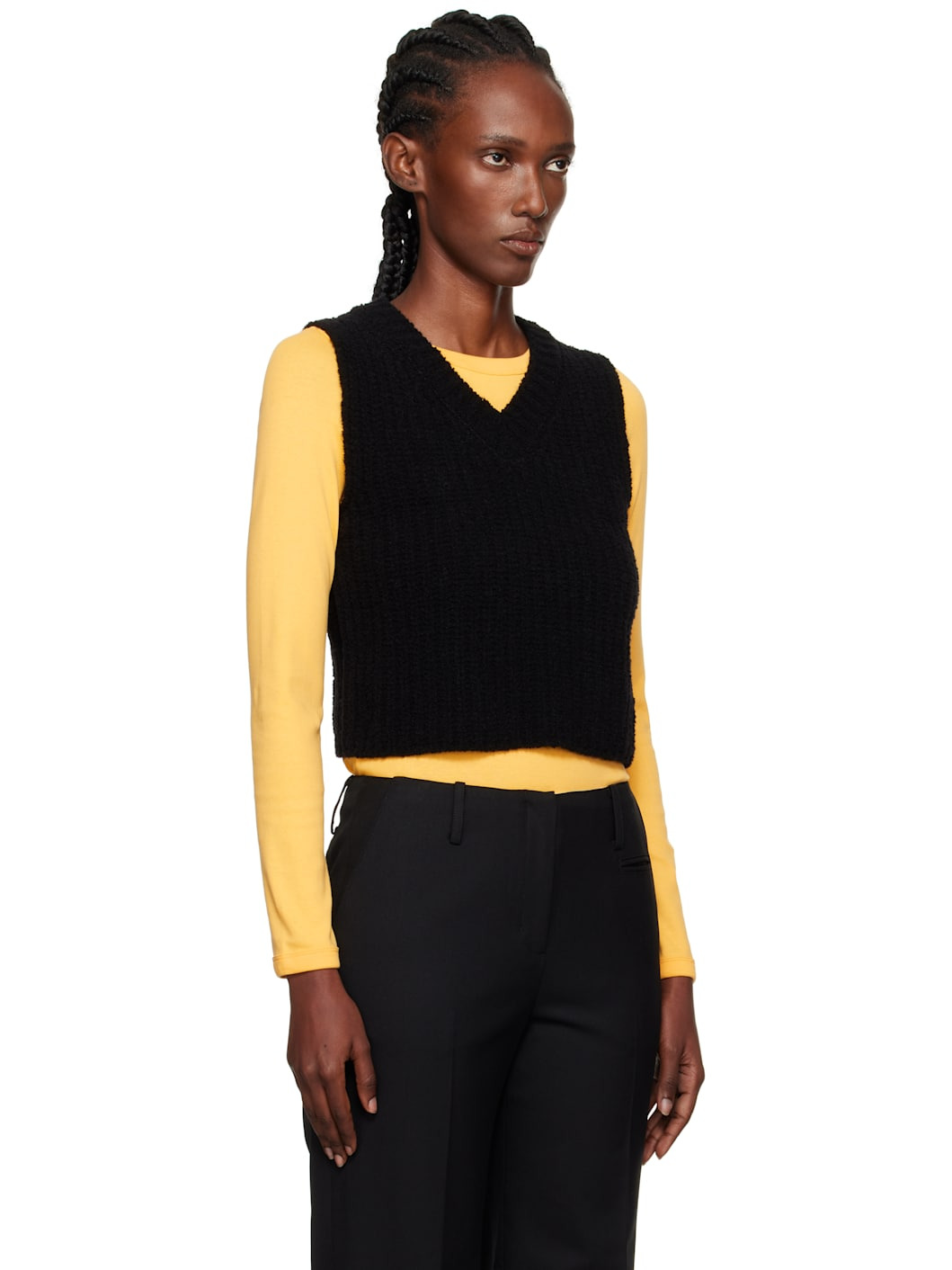 Black Garine Wool Sweater Vest - 2