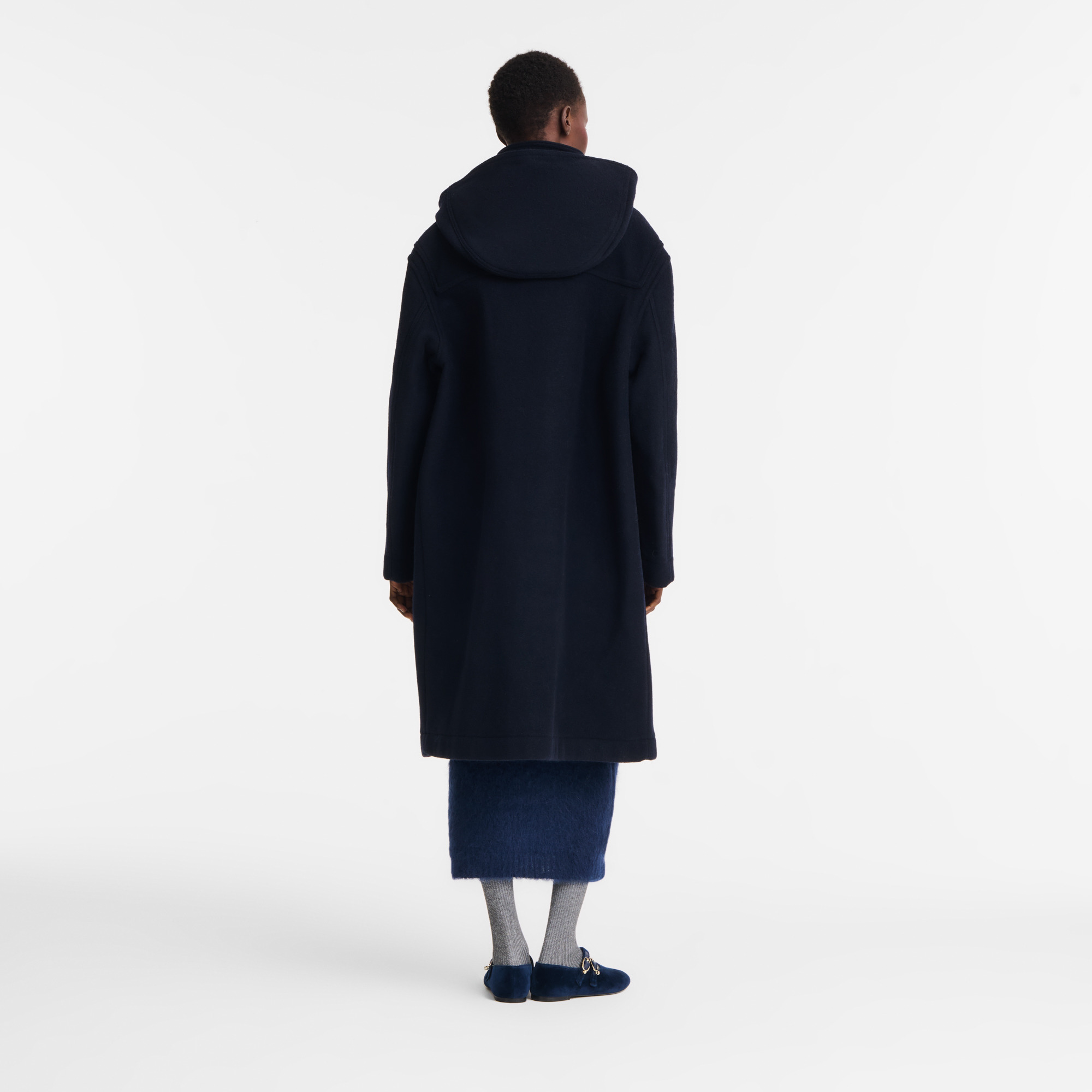 Duffle Coat Navy - Double-faced wool cloth - 3