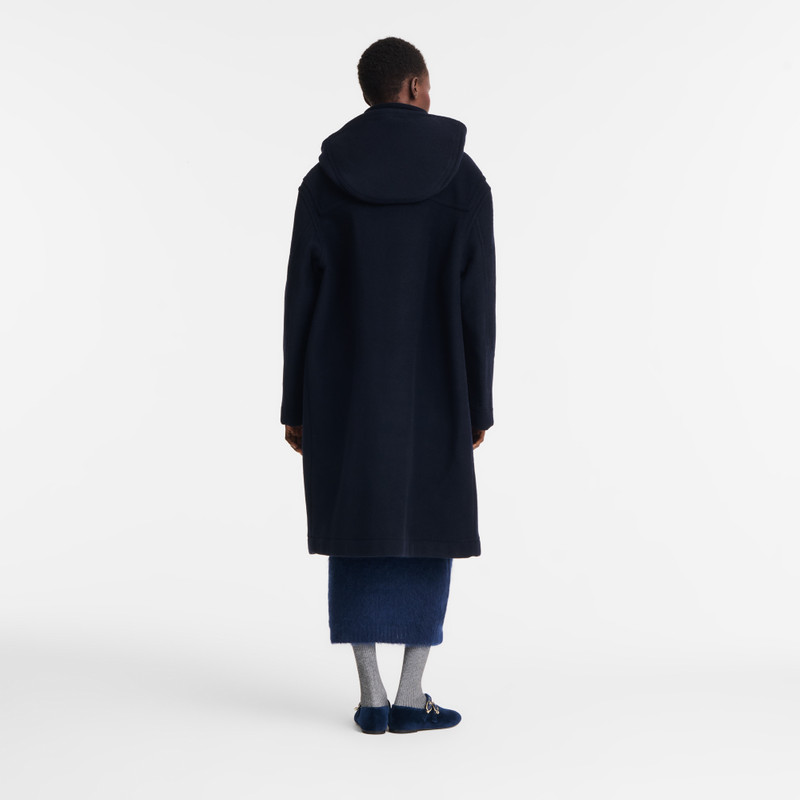 Duffle Coat Navy - Double-faced wool cloth 3
