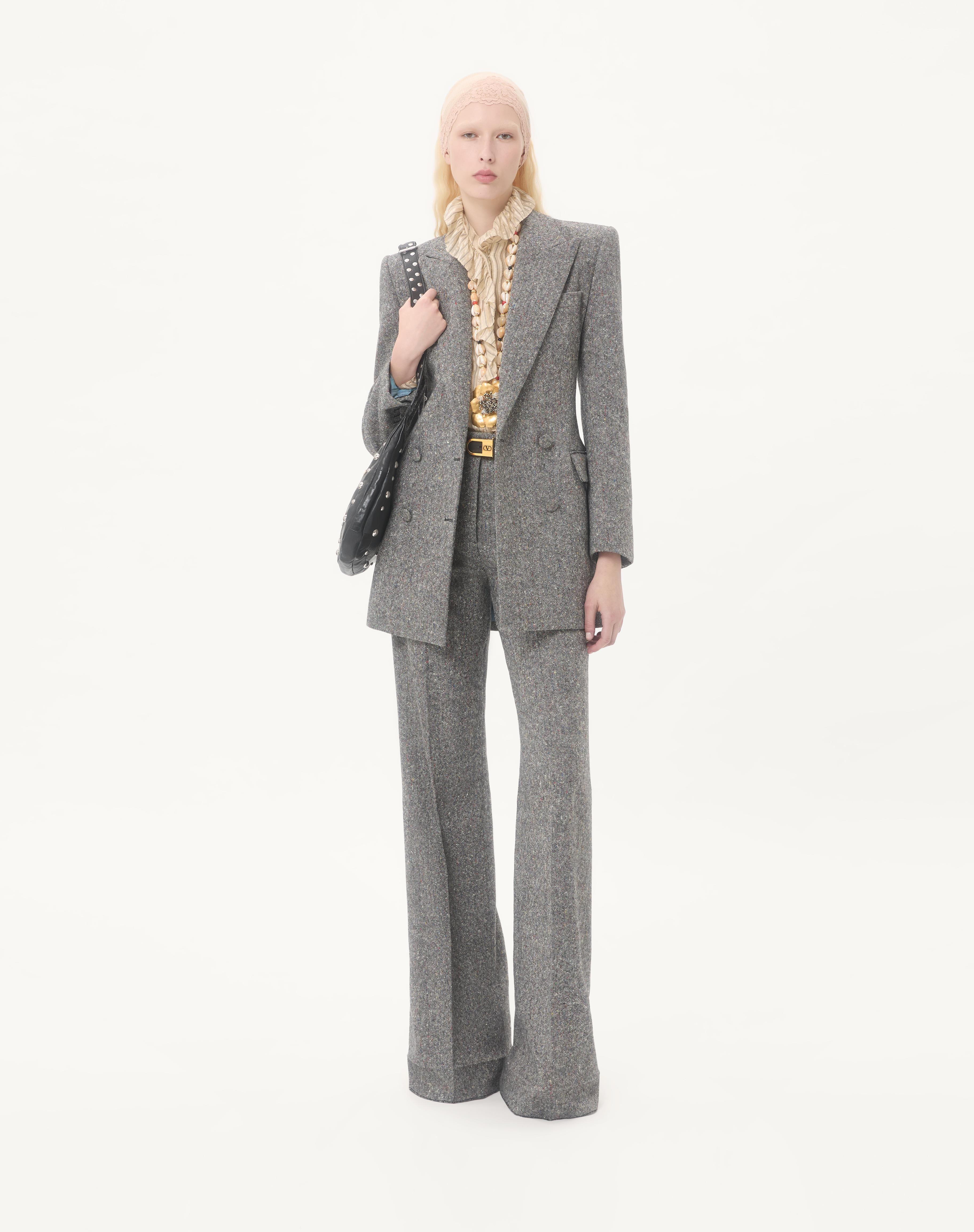 DOUBLE-BREASTED BLAZER IN NATTÉ BUTTONED WEAVE - 2