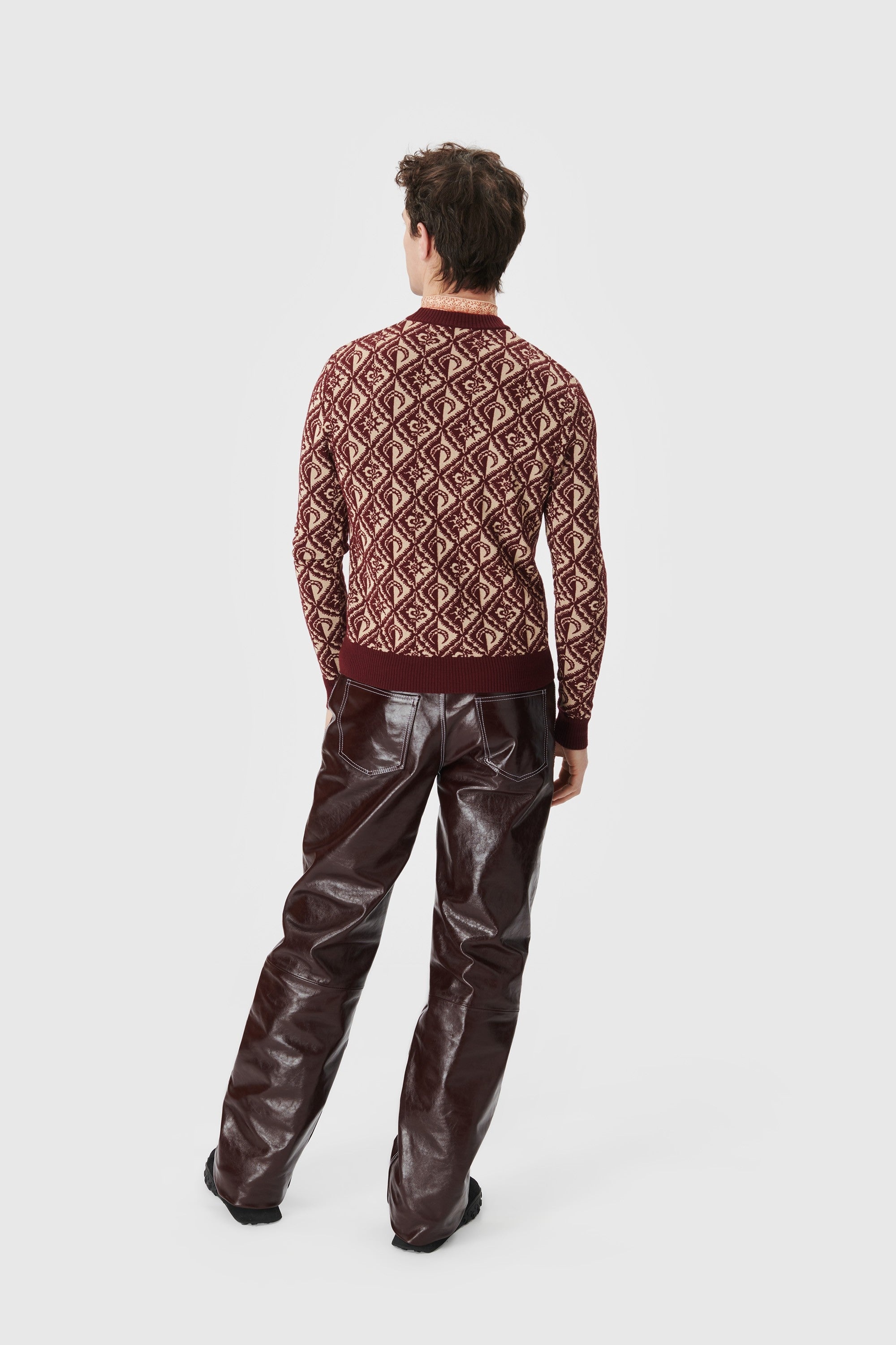 Moon Diamant Knit Jacquard Crewneck Pullover - 3