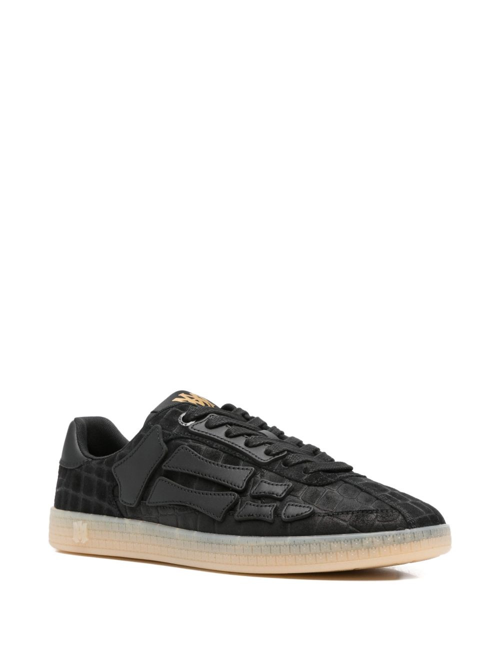 crocodile-embossed leather sneakers - 2