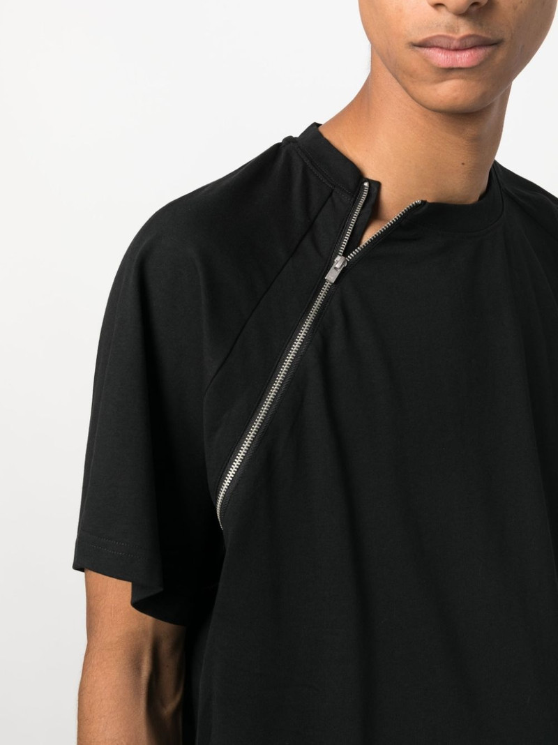 draped-detail cotton T-shirt 5