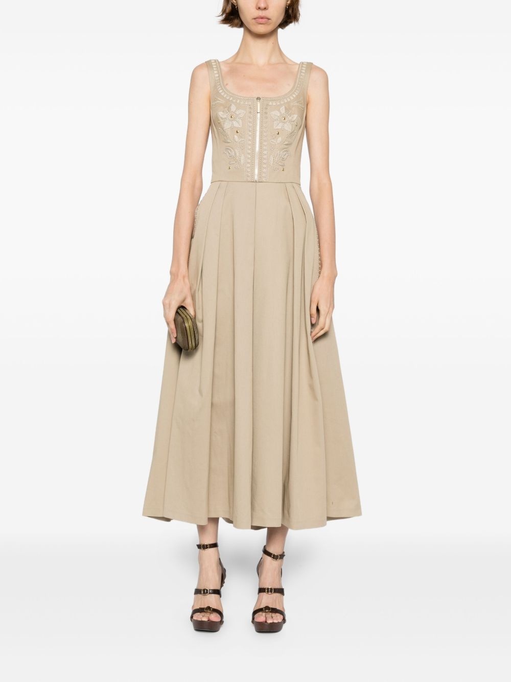embroidered gabardine dress - 2
