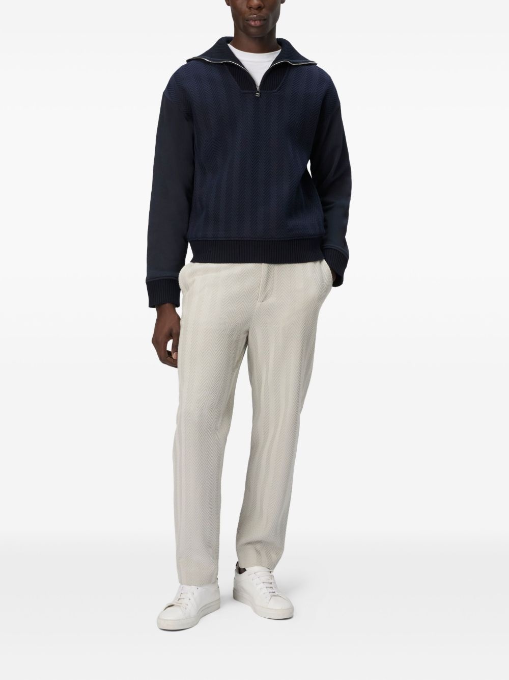 chevron-knit jumper - 2