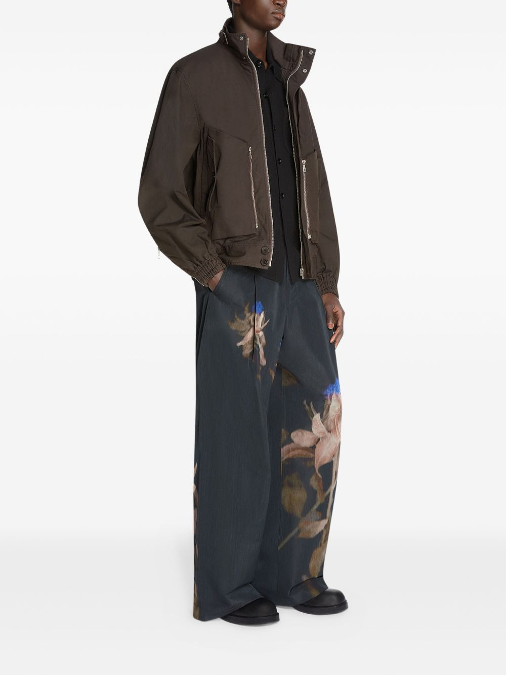 zip-fastening bomber jacket - 3