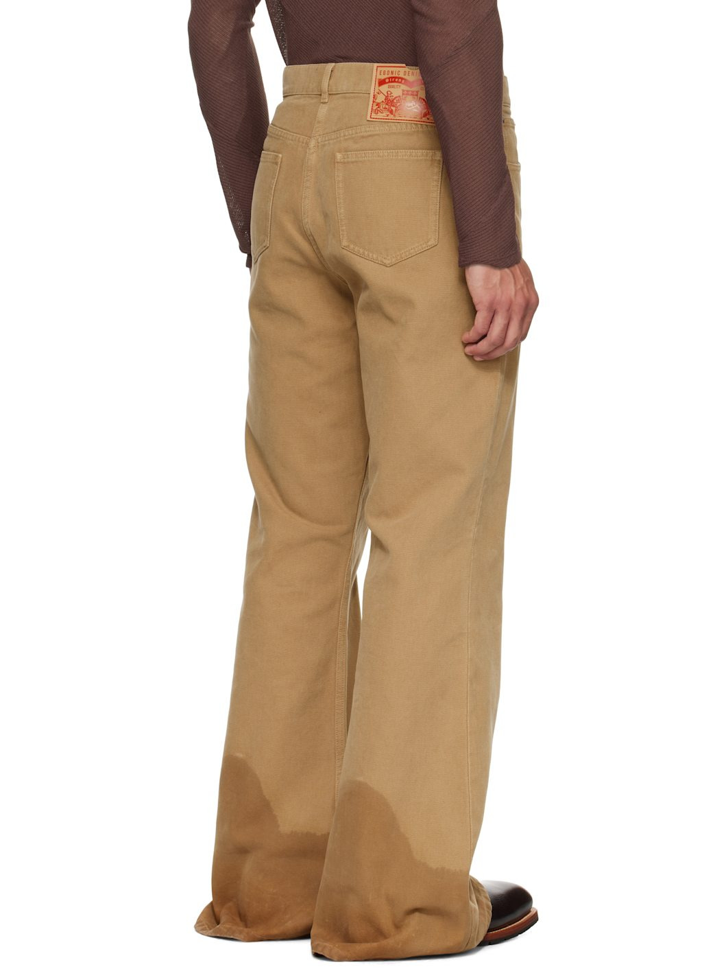Beige Samy Wide Leg Jeans - 3