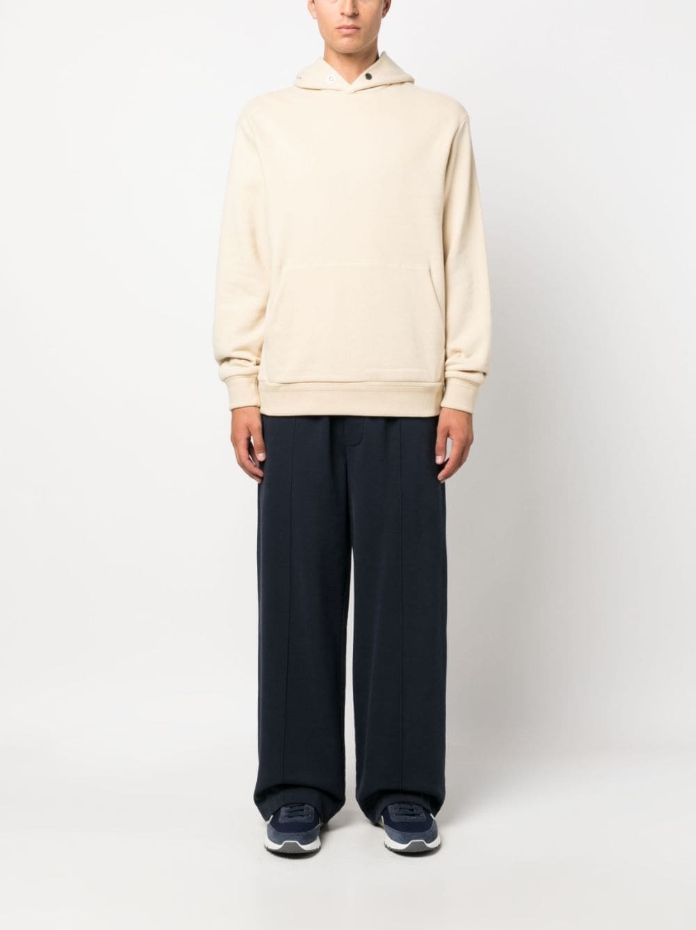 pouch-pocket cotton-cashmere hoodie - 2