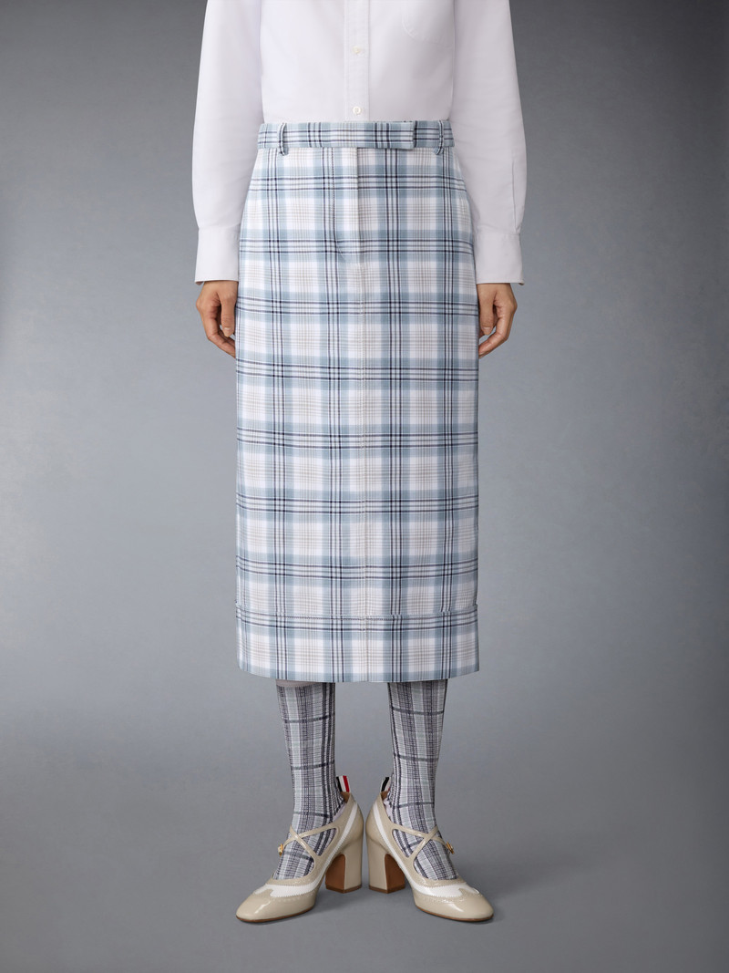 Thom Browne WINDOWPANE PLAID BELTLOOP SACK SKIRT outlook