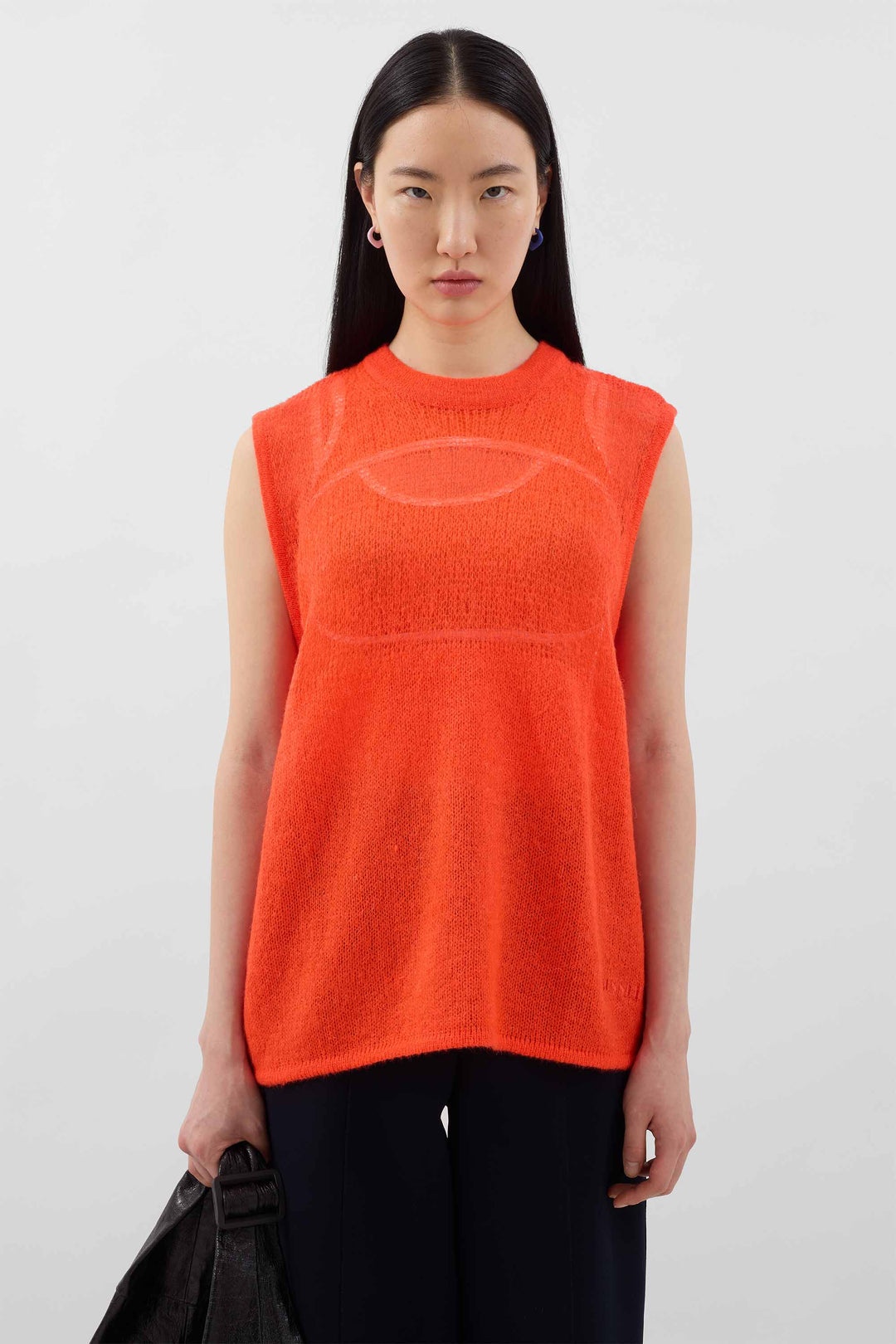 MOHAIR VEST / bright orange - 2