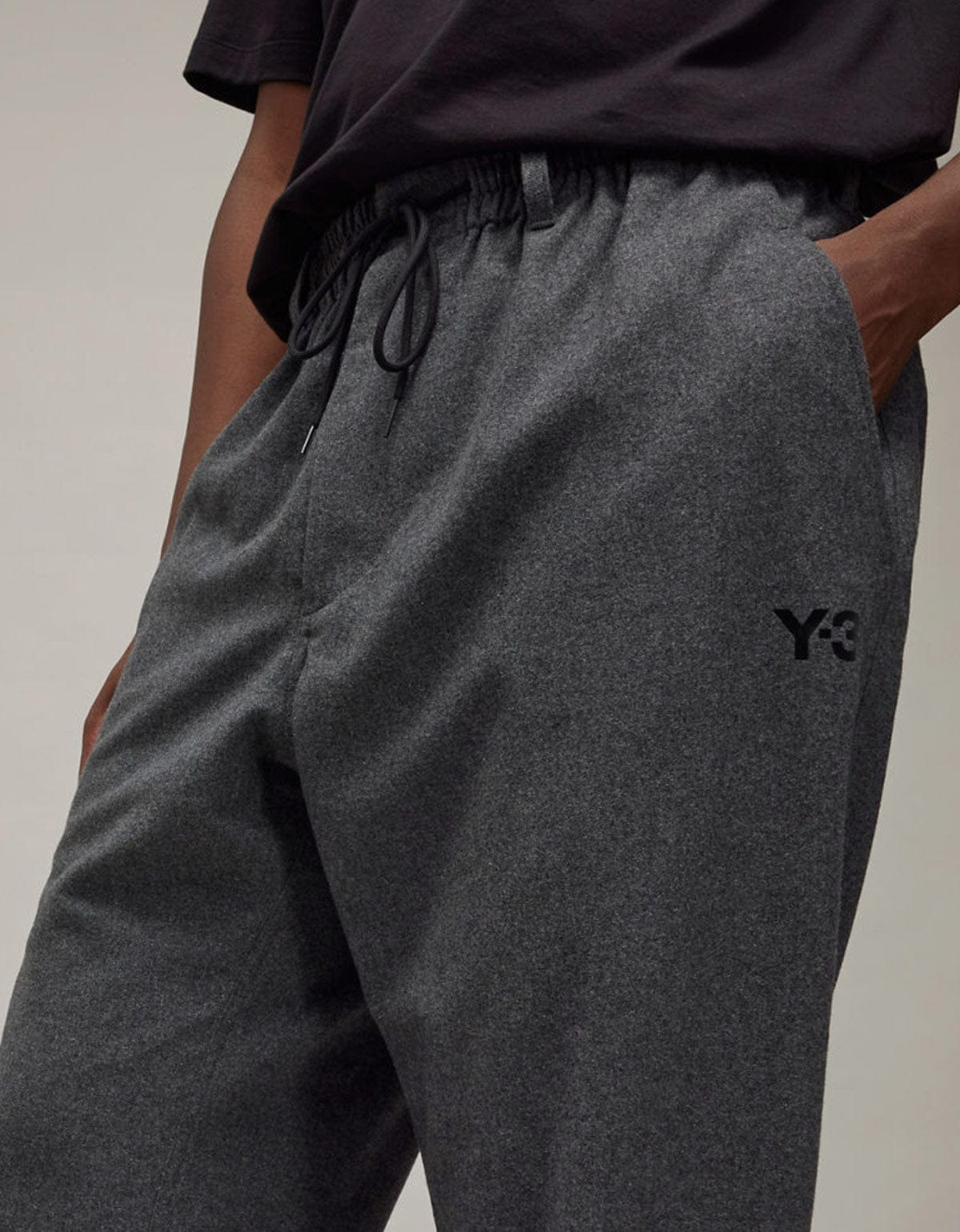 Y-3 Grey Wool Flannel Cuffed Pants - 8