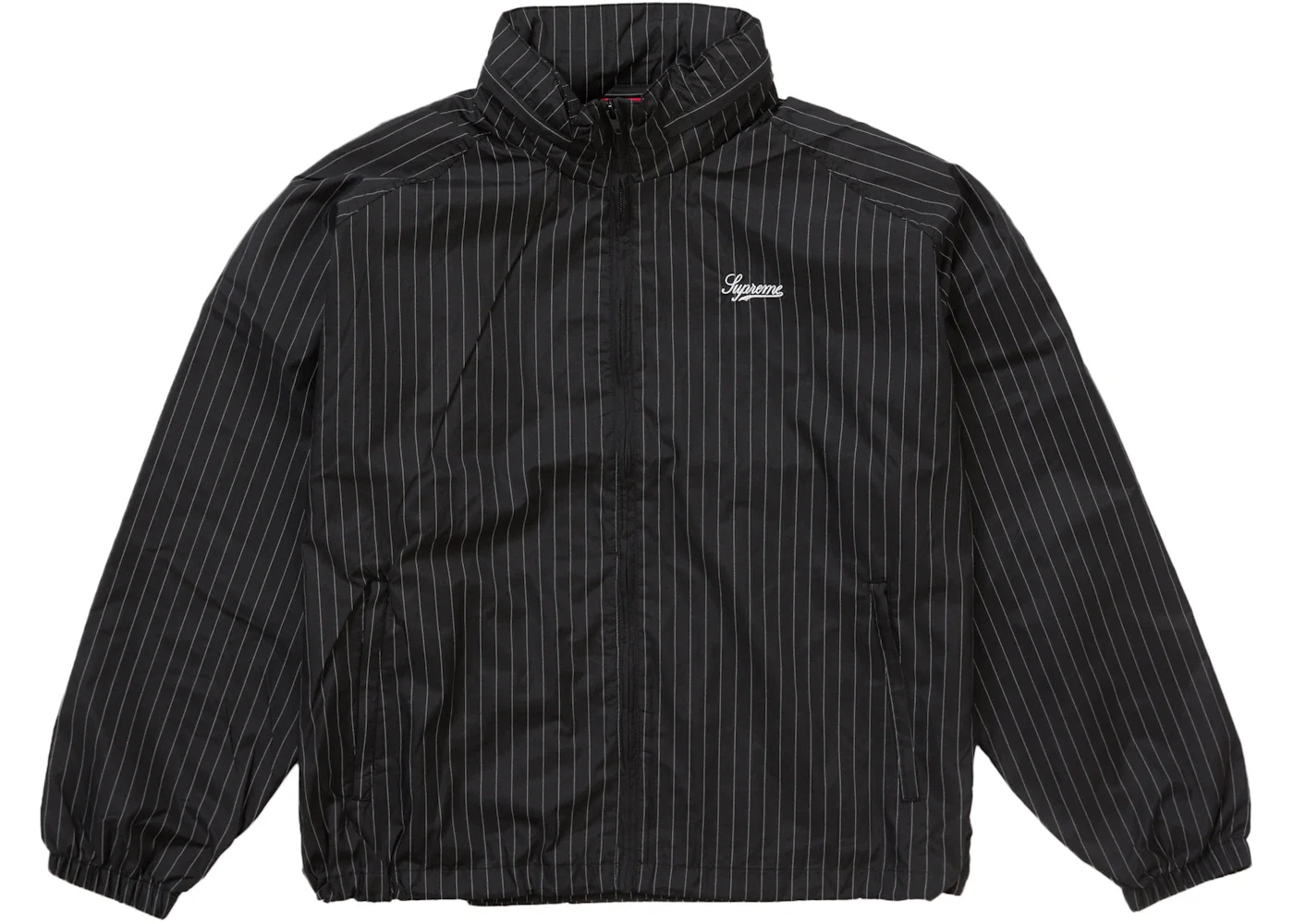 Supreme Reflective Pinstripe Track Jacket Black - 1