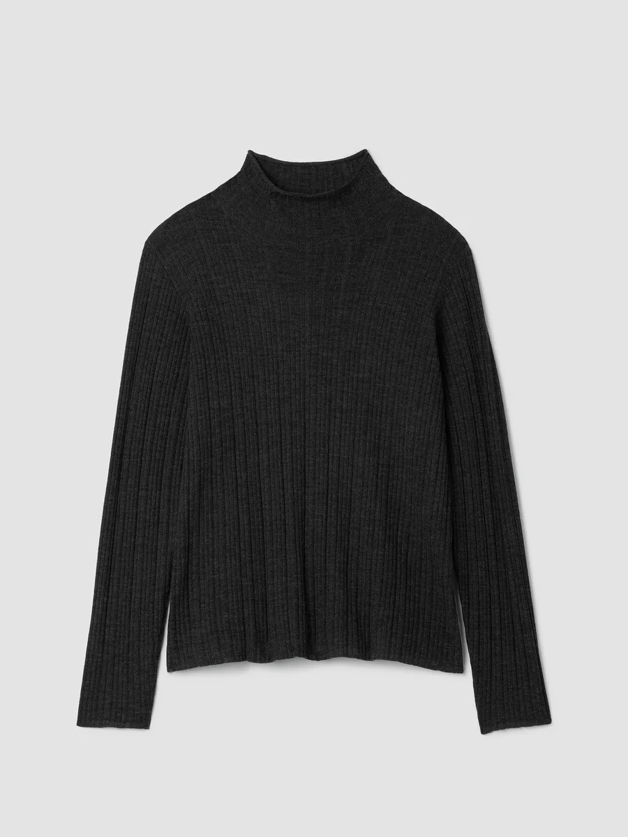 Superfine Merino Turtleneck Top in Regenerative Wool - 1