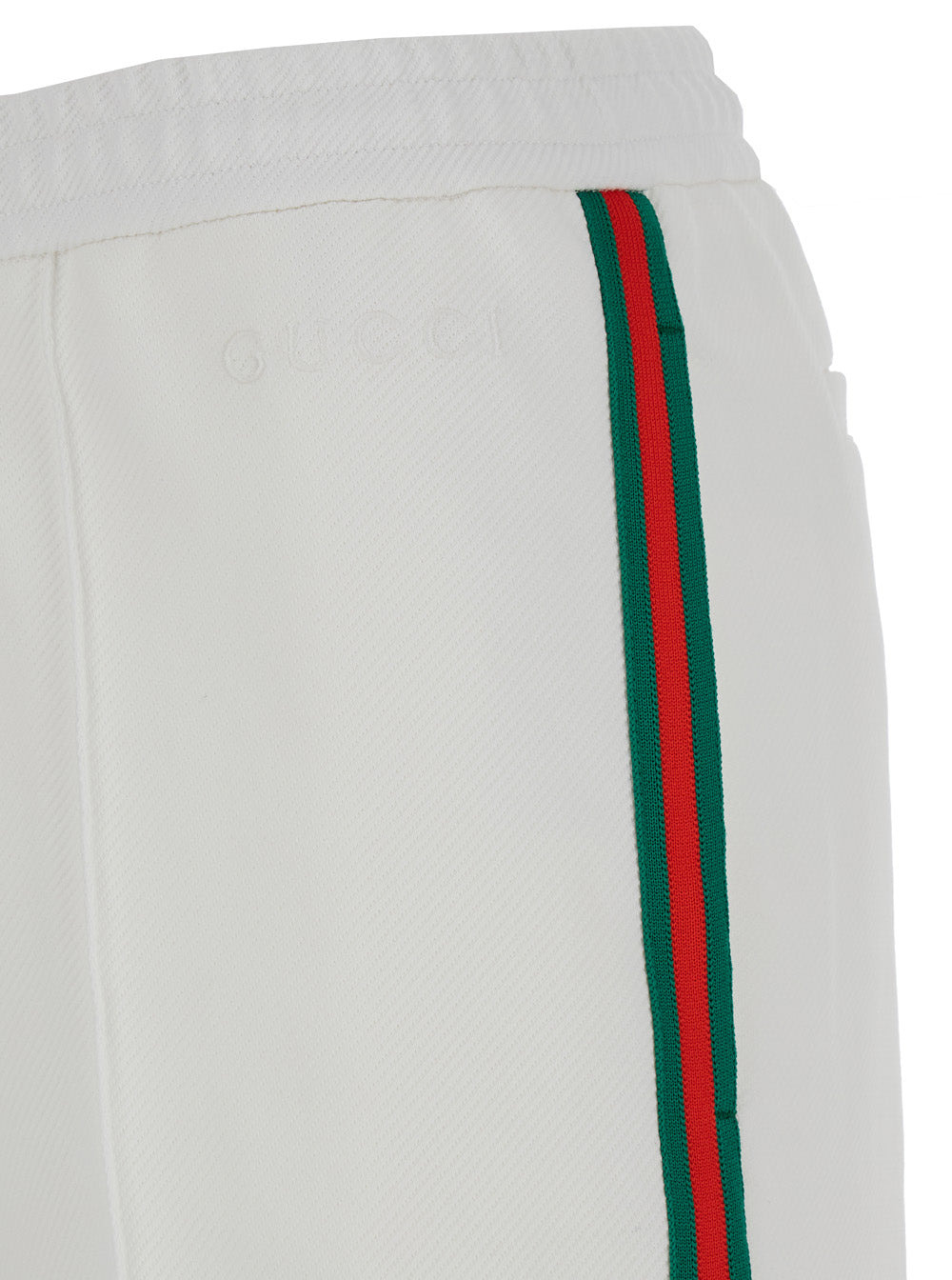 Gucci Women White Joggers Pants With Logo Embroidery And Web Detail In Polyamide Woman - 3