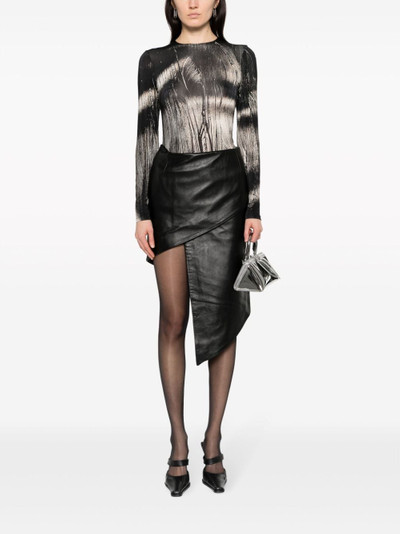 VETEMENTS asymmetric leather miniskirt outlook