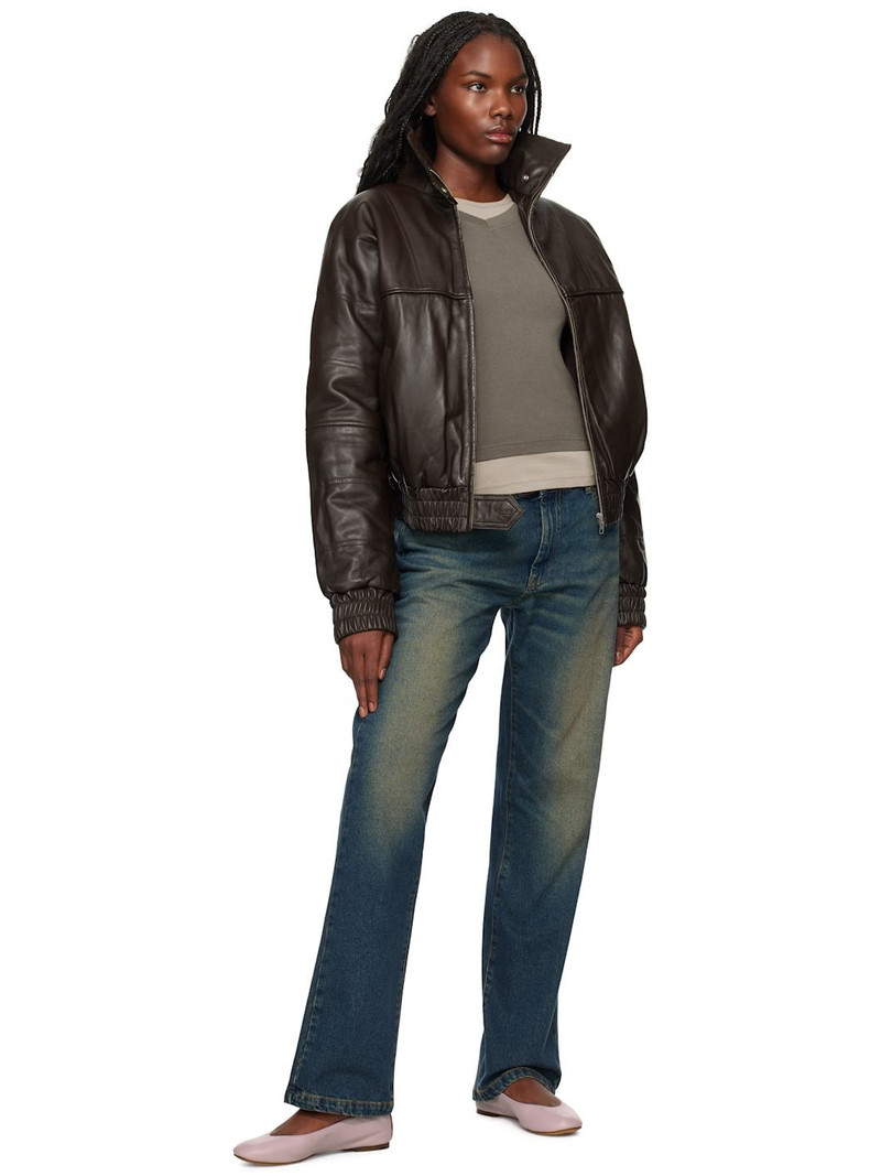 gimaguas Brown Paula Leather Jacket outlook
