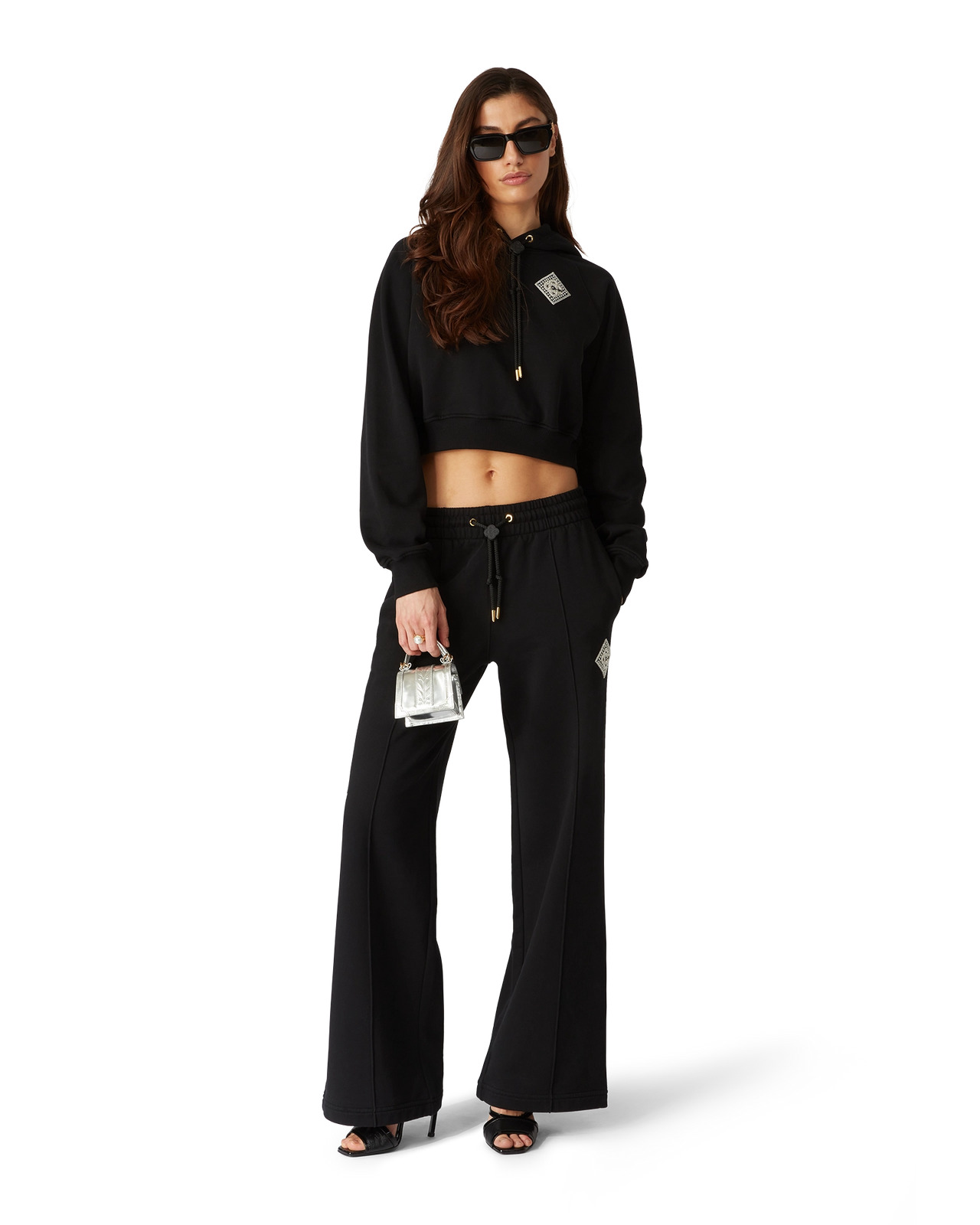 Pearl Diamond Cropped Hooded Sweatshirt | Casablanca Paris - 2