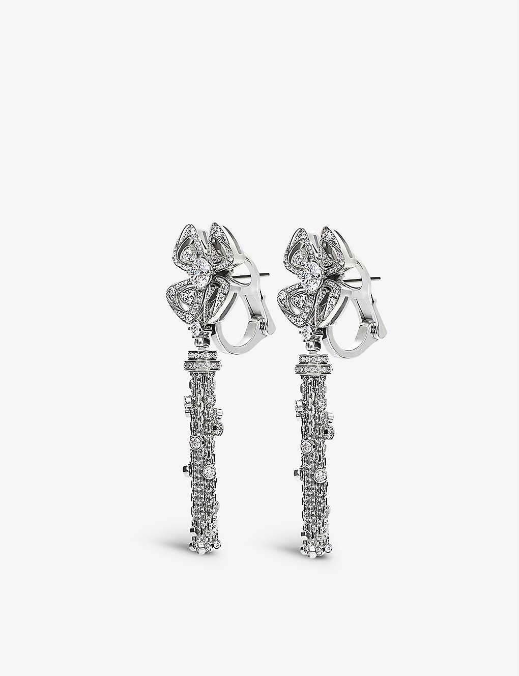 Fiorever 18ct white gold and pavé diamond earrings - 2