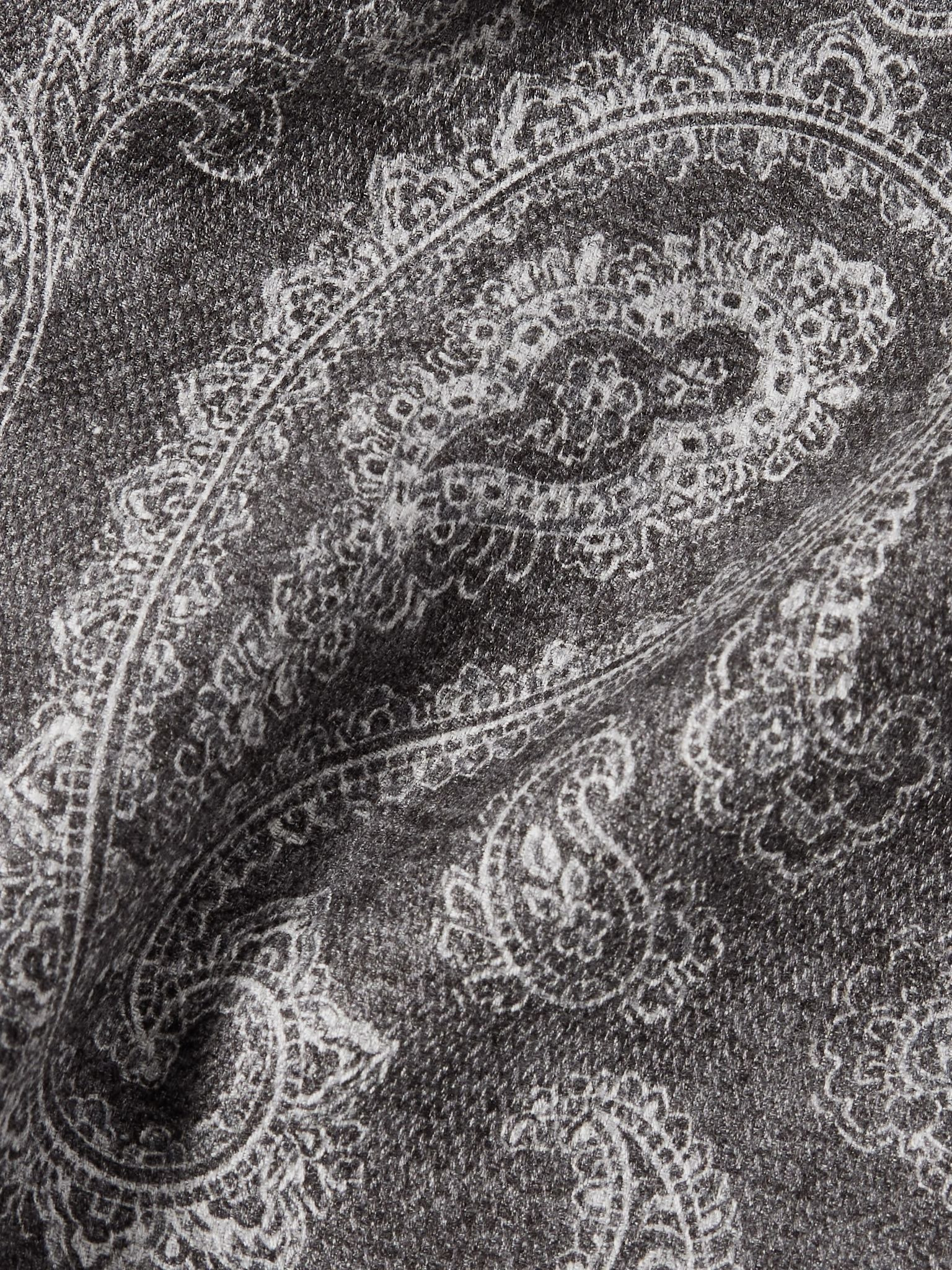 Paisley-Print Silk Pocket Square Gray - 3