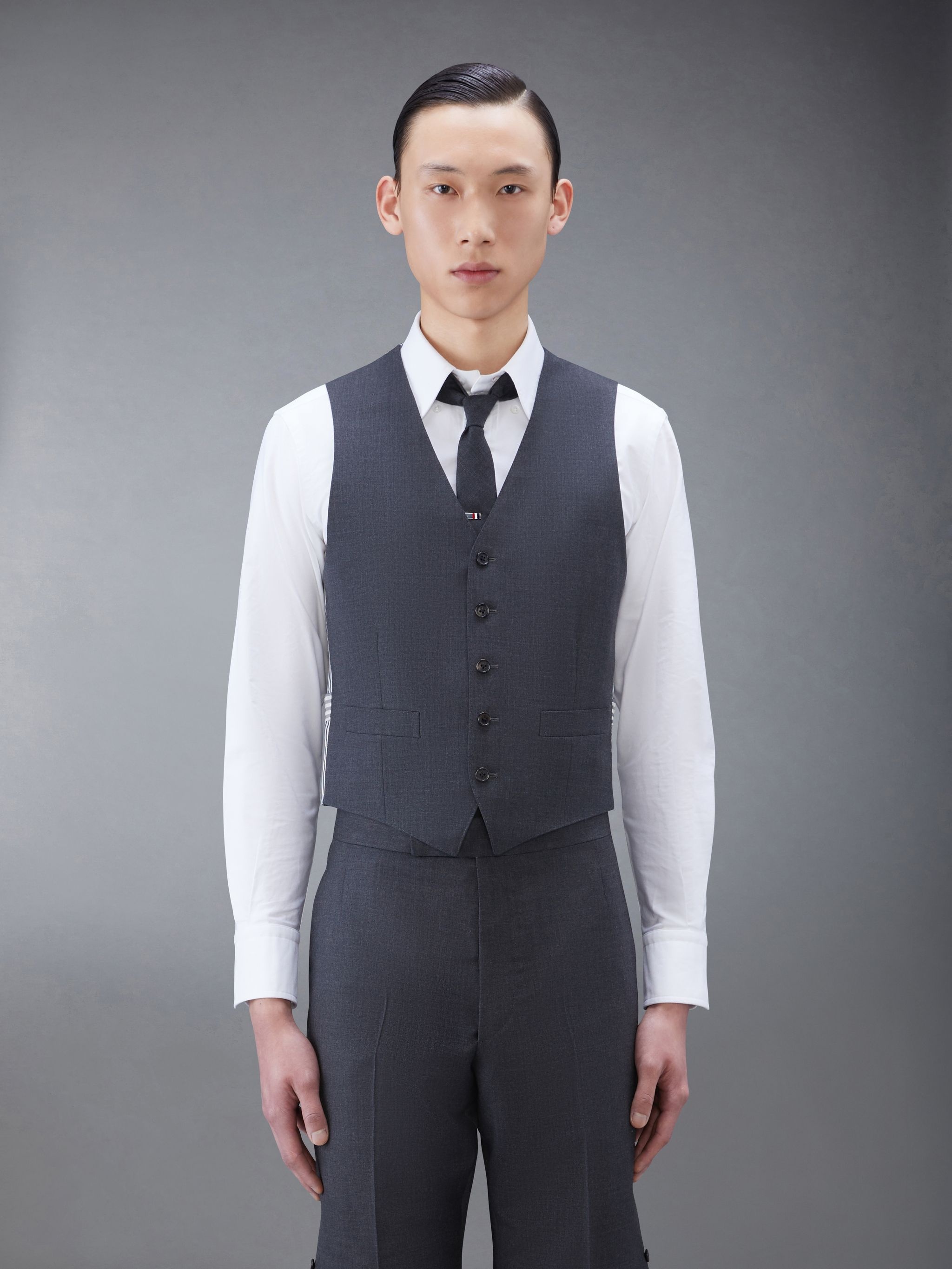 Classic 5-Button Vest In Super 120's Twill - 1