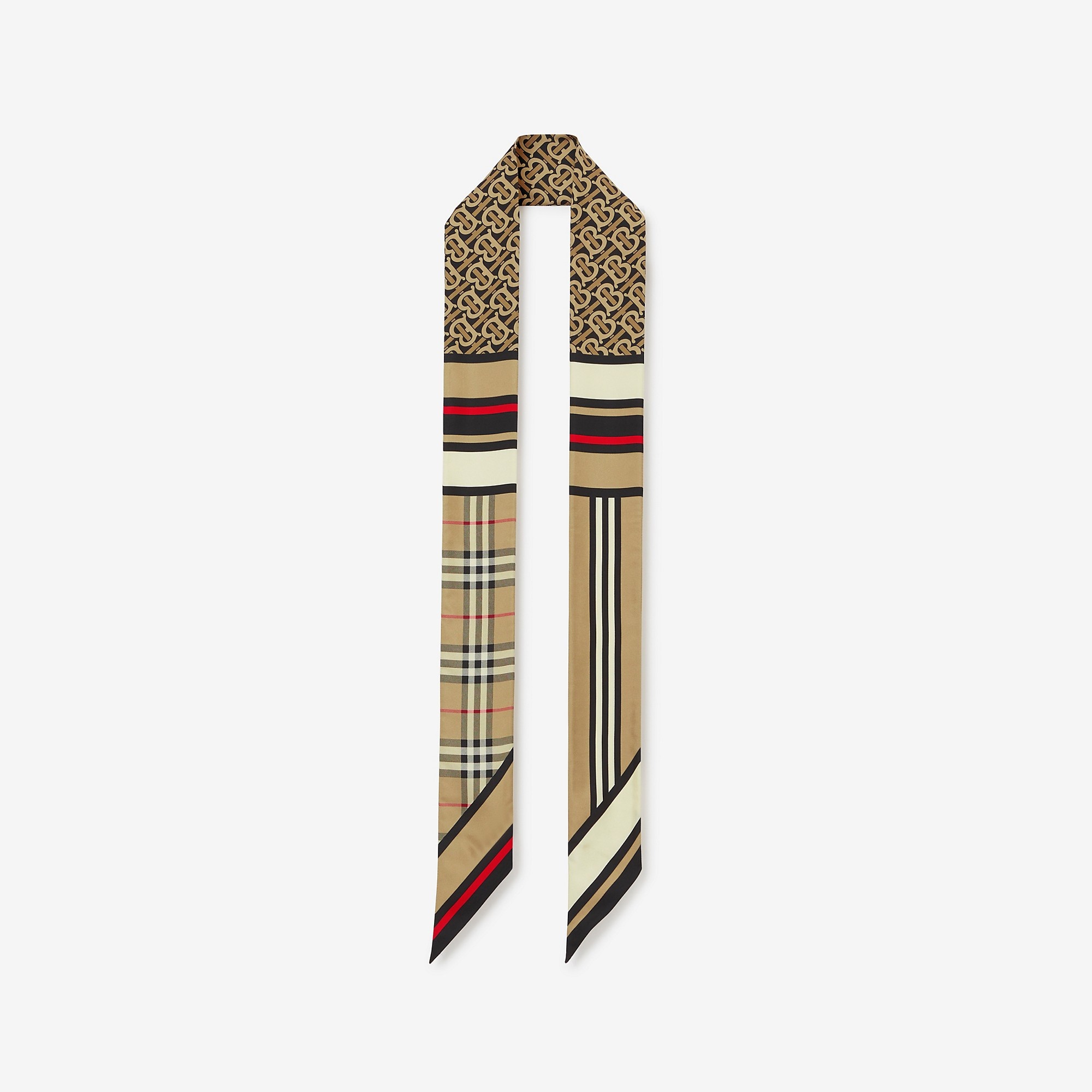 Montage Print Silk Skinny Scarf - 4