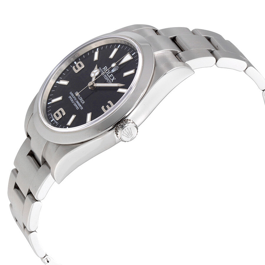 Pre-owned Rolex Explorer Black Dial Stainless Steel Oyster Bracelet Automatic Men's Watch BKASO - 2