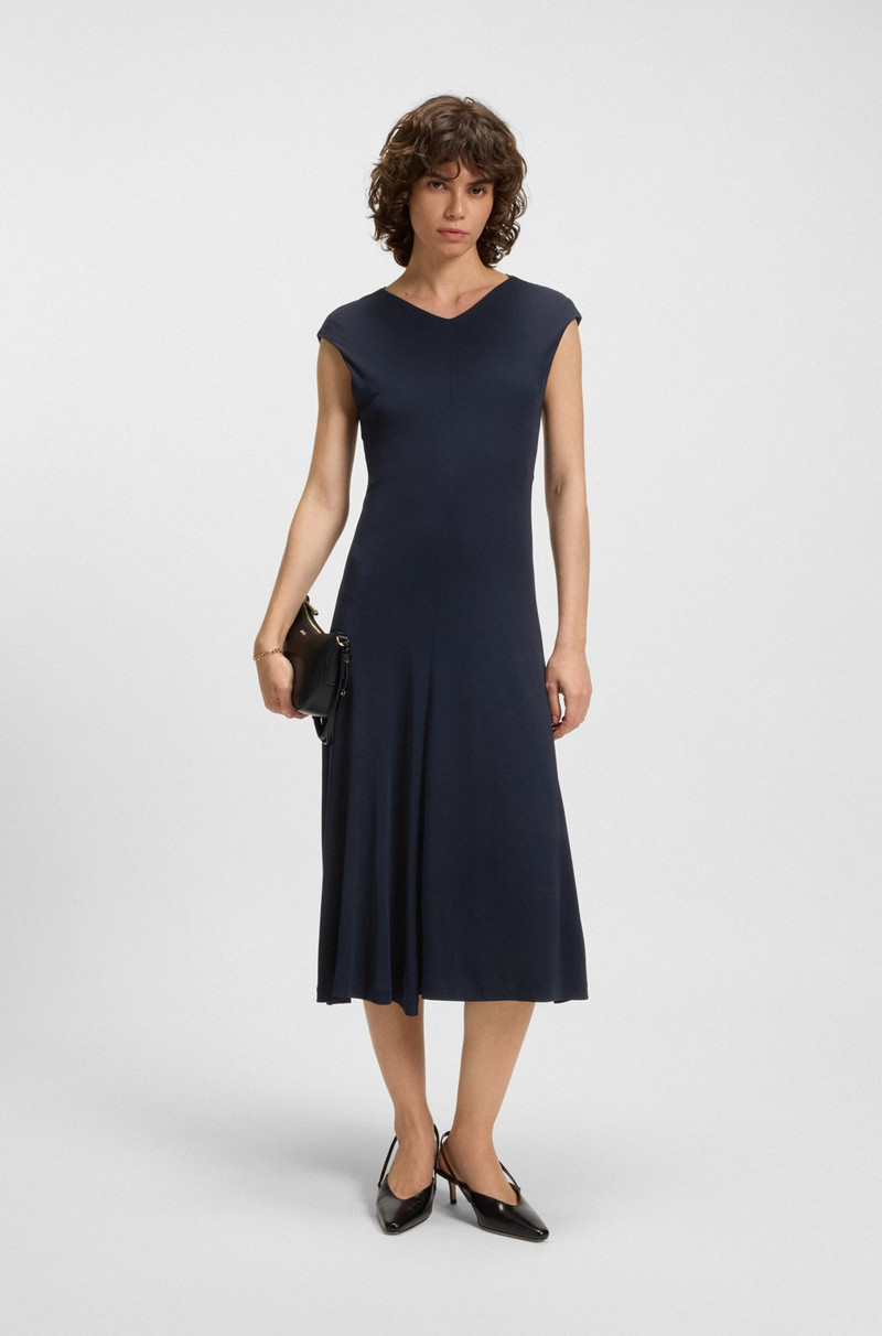 BOSS SLEEVELESS DRESS IN MATTE JERSEY WITH SEAMING DETAILS outlook