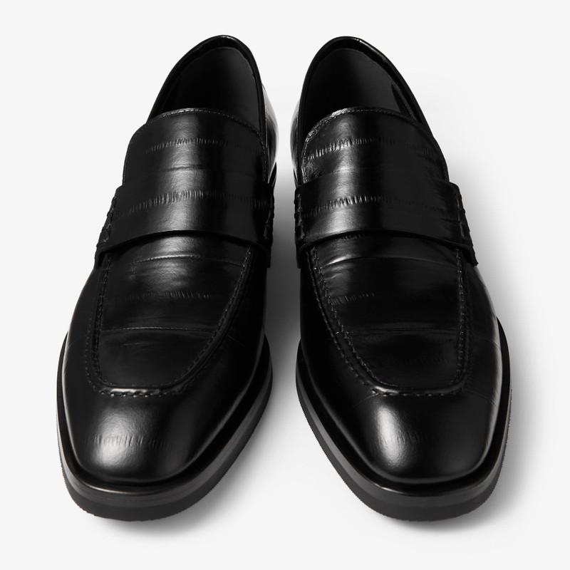 Wilder Loafer M Black Eel-Embossed Leather Loafers 4
