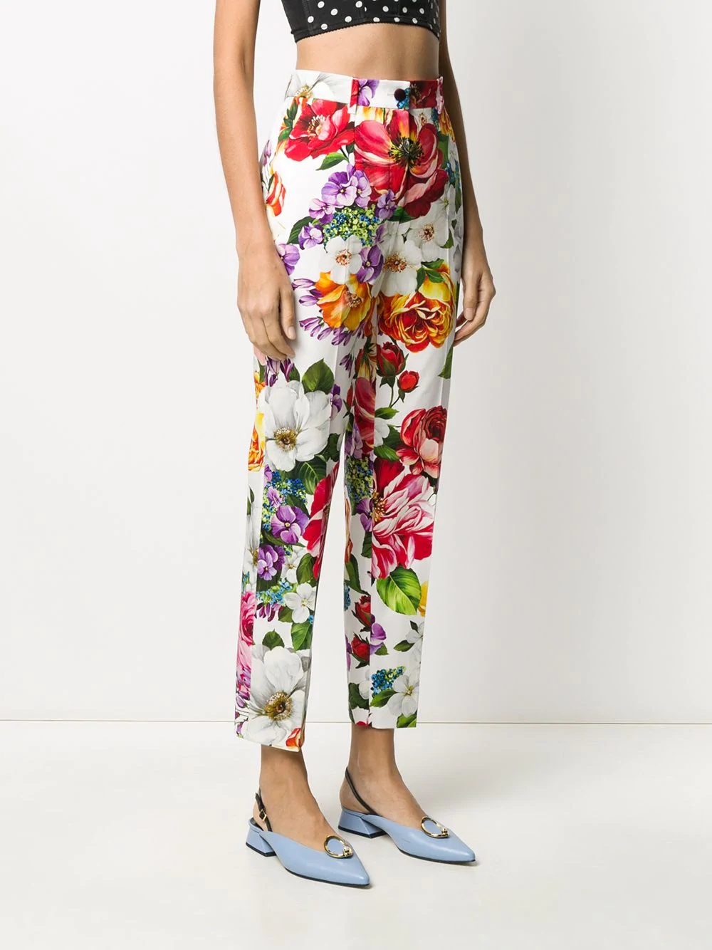 floral cropped trousers - 3