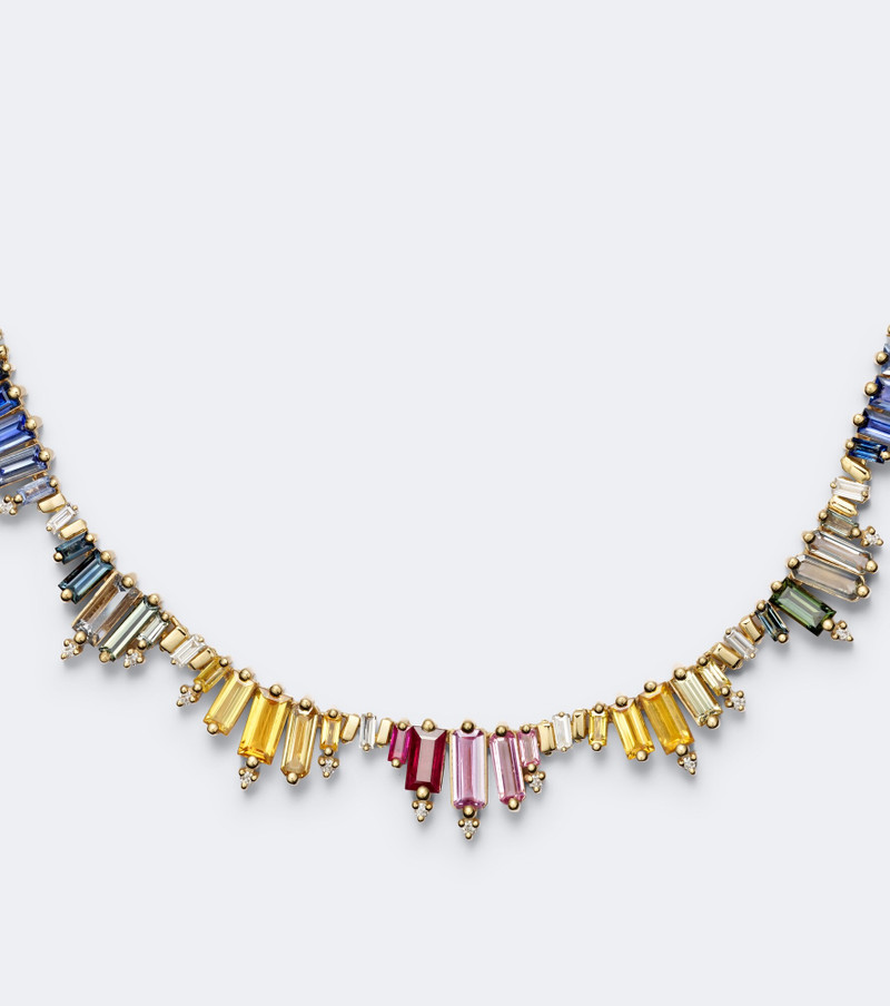 18kt gold necklace with sapphires and diamonds 4
