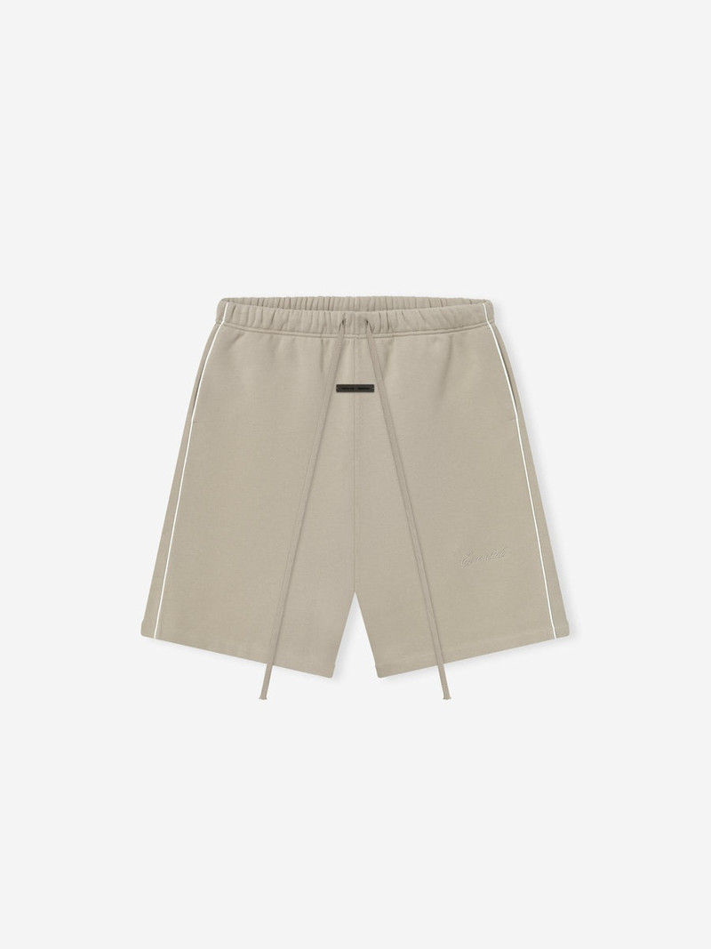 Relaxed Fleece Sweatshort With Piping - 1