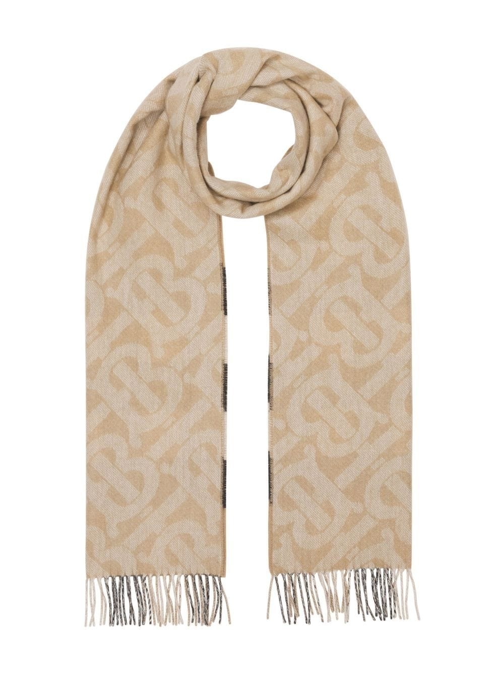 reversible check and monogram cashmere scarf - 6