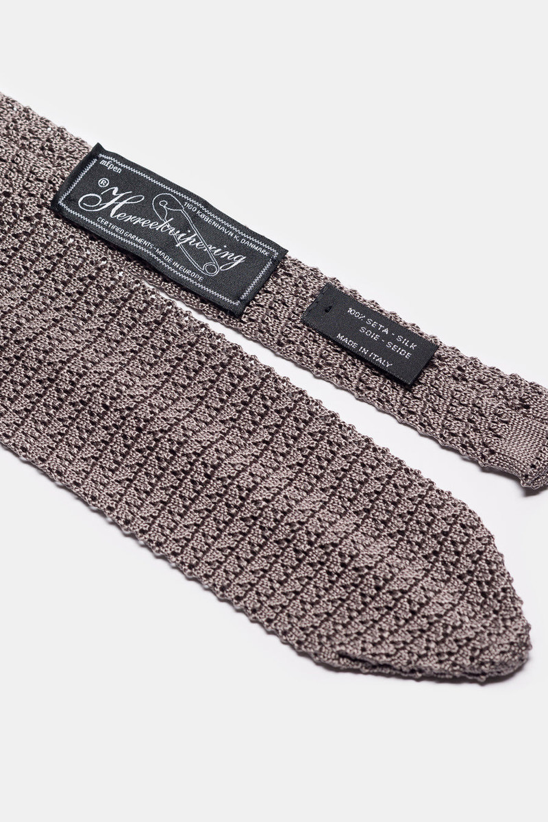 mfpen Formal Tie in Grey Open Knit outlook