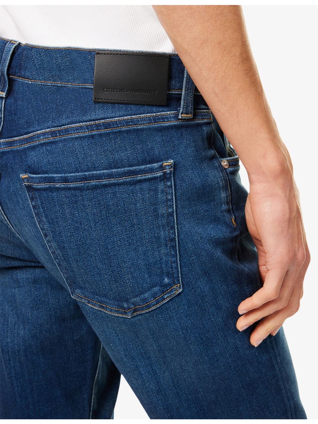 Gage Brand-Patch Straight-Leg Regular-Fit Stretch-Denim Blend Jeans - 5
