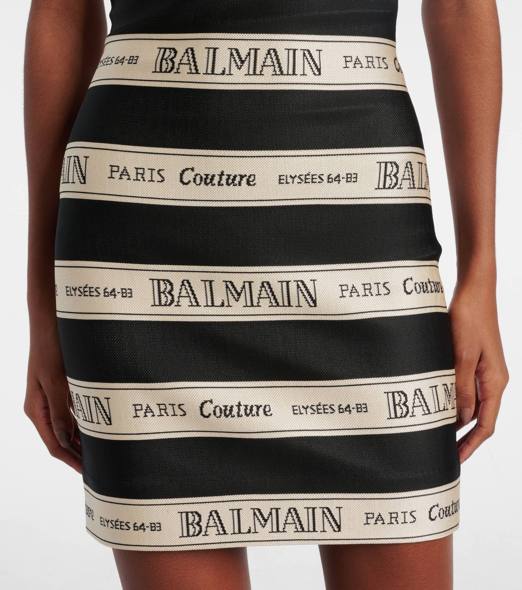 Striped halterneck jacquard minidress - 5