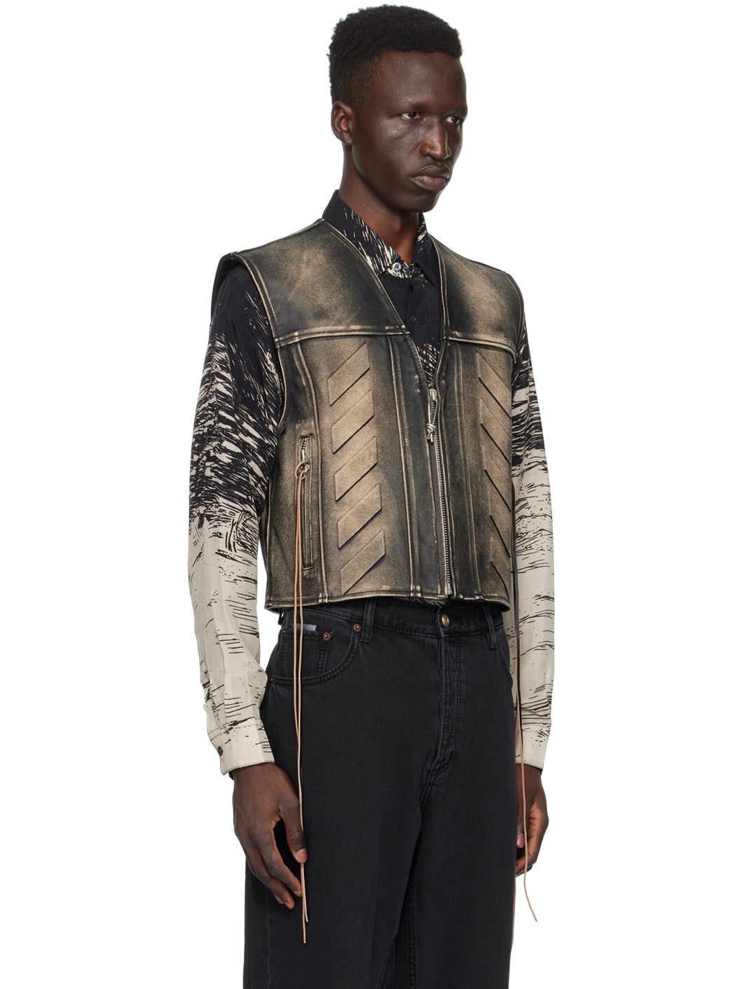SSENSE Exclusive Black Harper Leather Vest - 2
