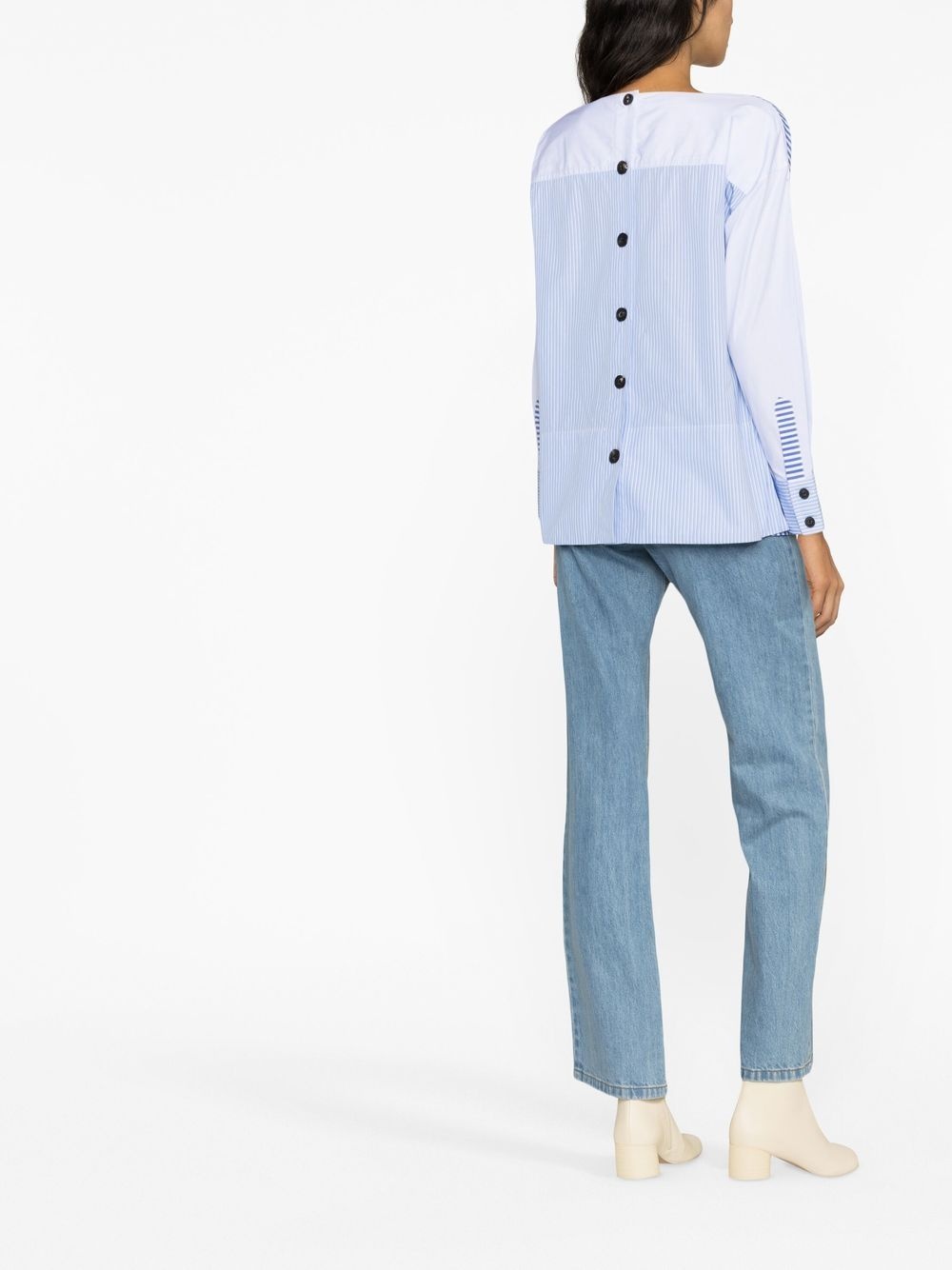 striped patchwork blouse - 2
