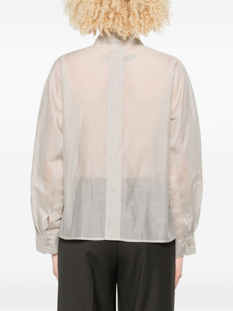 button-fastening cotton-silk shirt 4