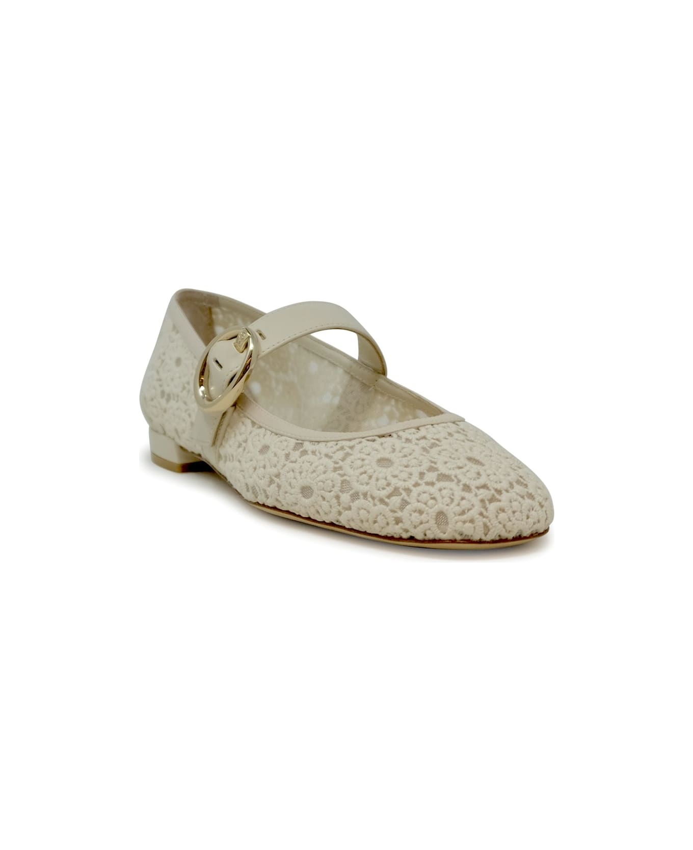 Stuart Weitzman Sk921 Ivory Lace Arabella Mary Jane Shoes - 2