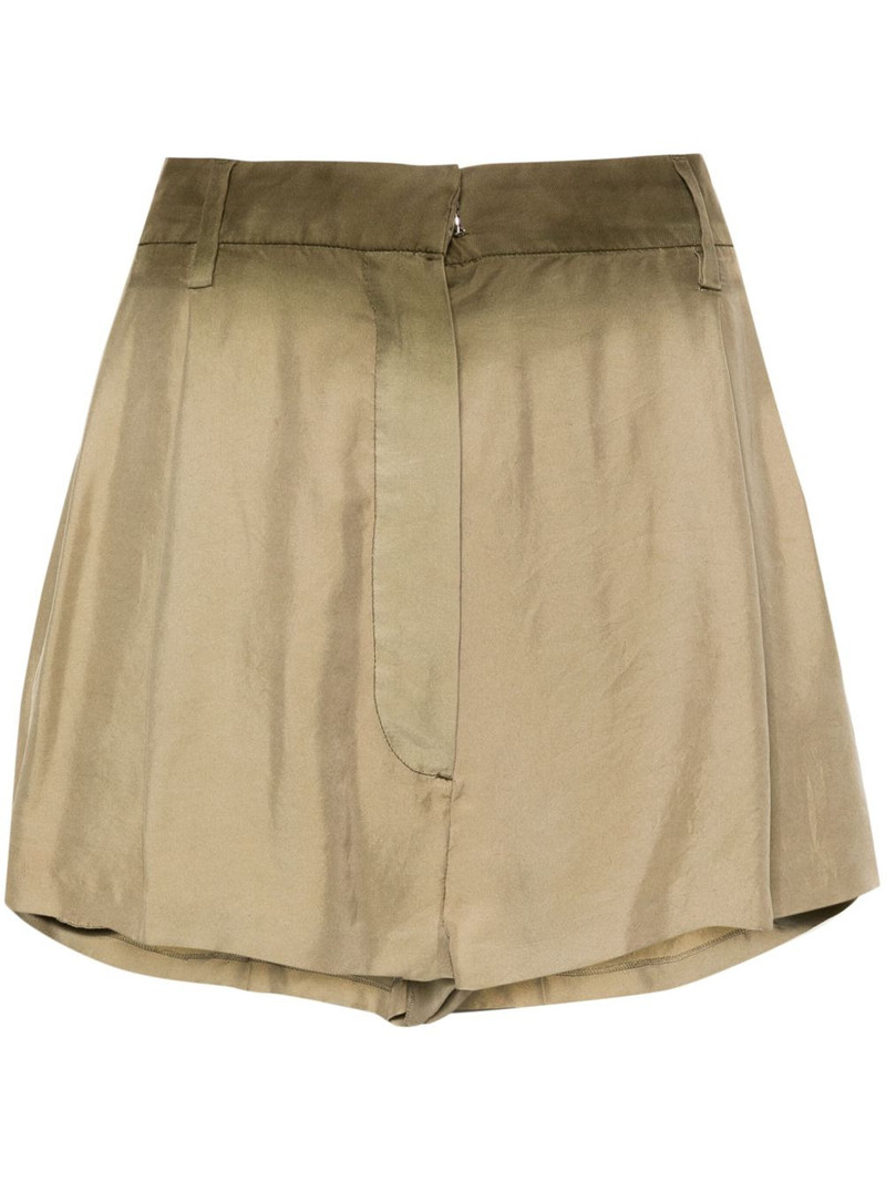 pleated silk shorts 1
