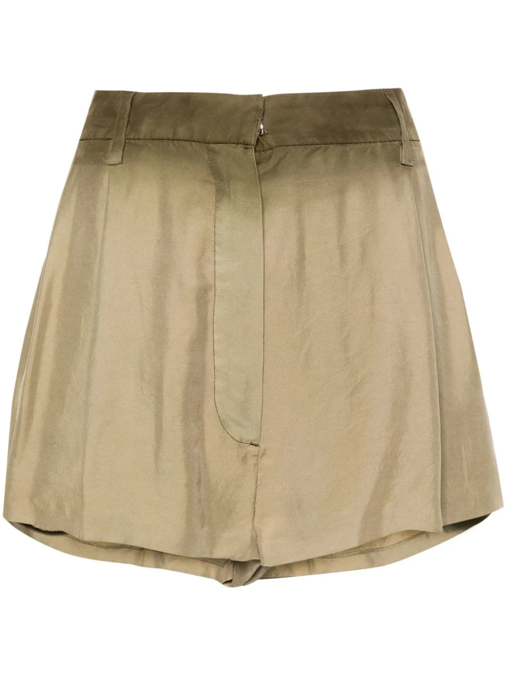 pleated silk shorts - 1