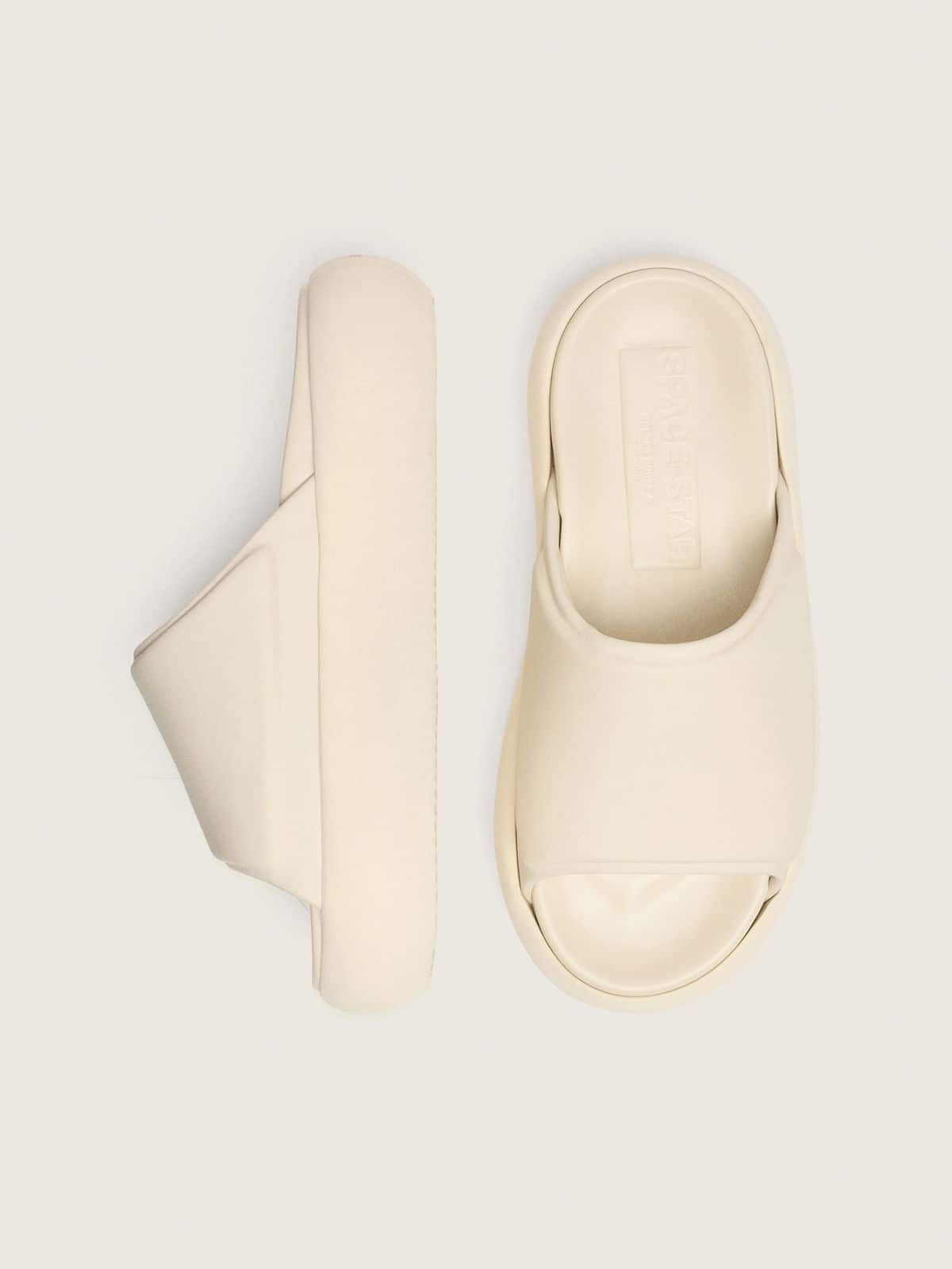 Women's Space-Star Slide slip-ons in white leather - 3