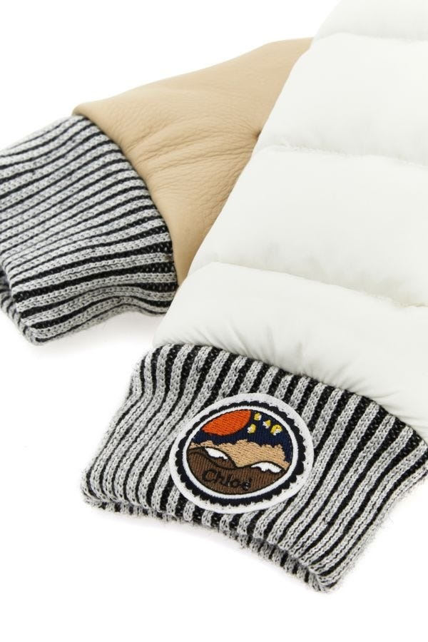 【送料&関税込】ChloAC Two-tone Nylon And Leather Gloves Chloé Two-tone nylon and leather gloves | gebnegozionline