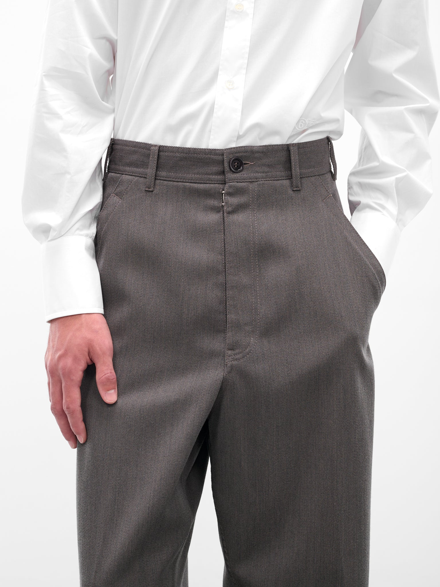 Gray Wool Tailored Jeans - 4