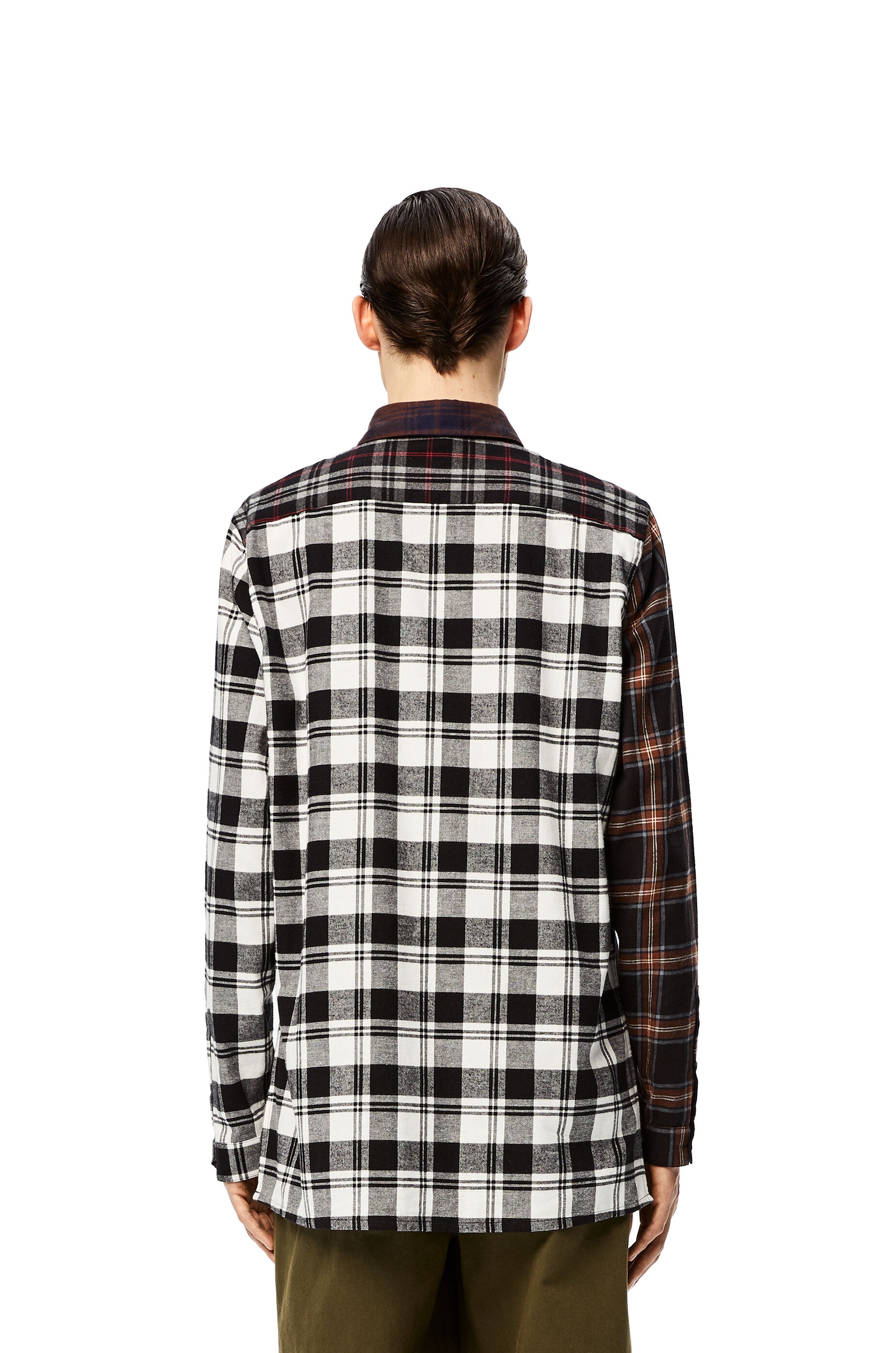 Patchwork oversize shirt in check cotton - 4