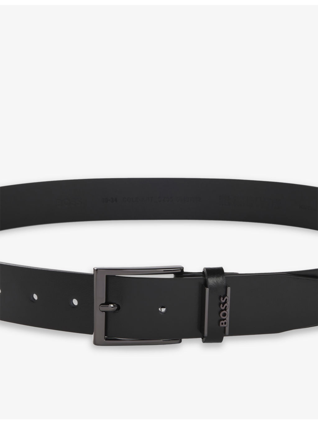 Branded-Buckle Leather Belt - 3